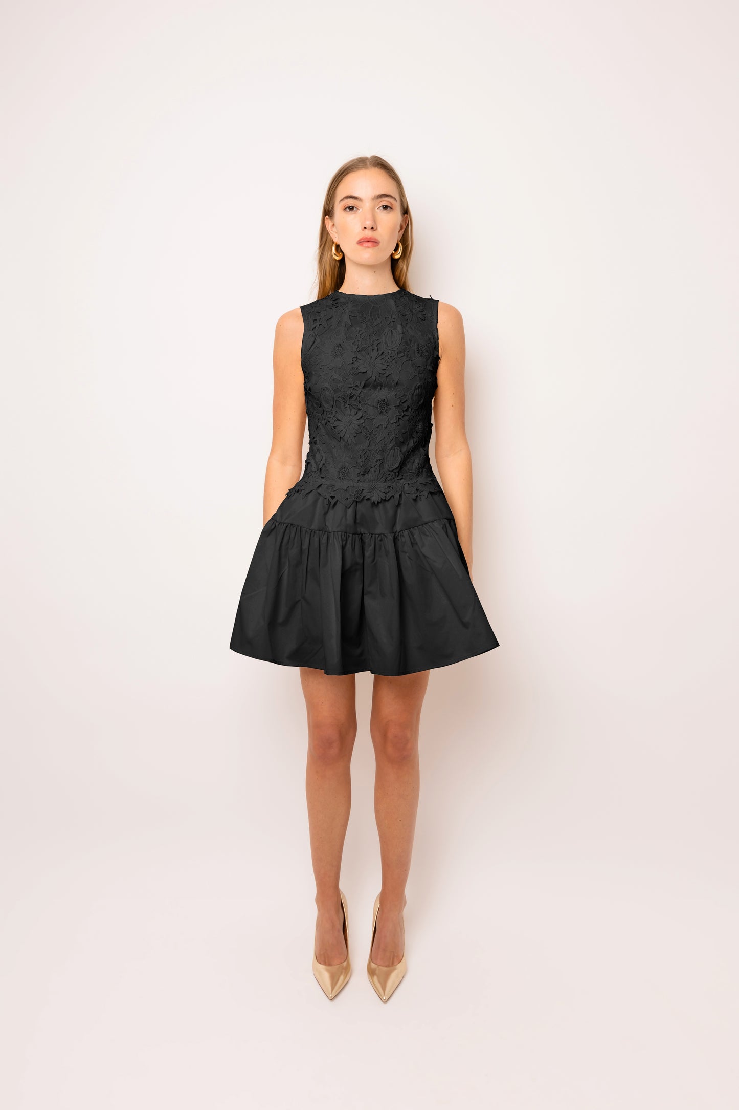 Frida Sleeveless Crochet Mini Dress-ALJH0261