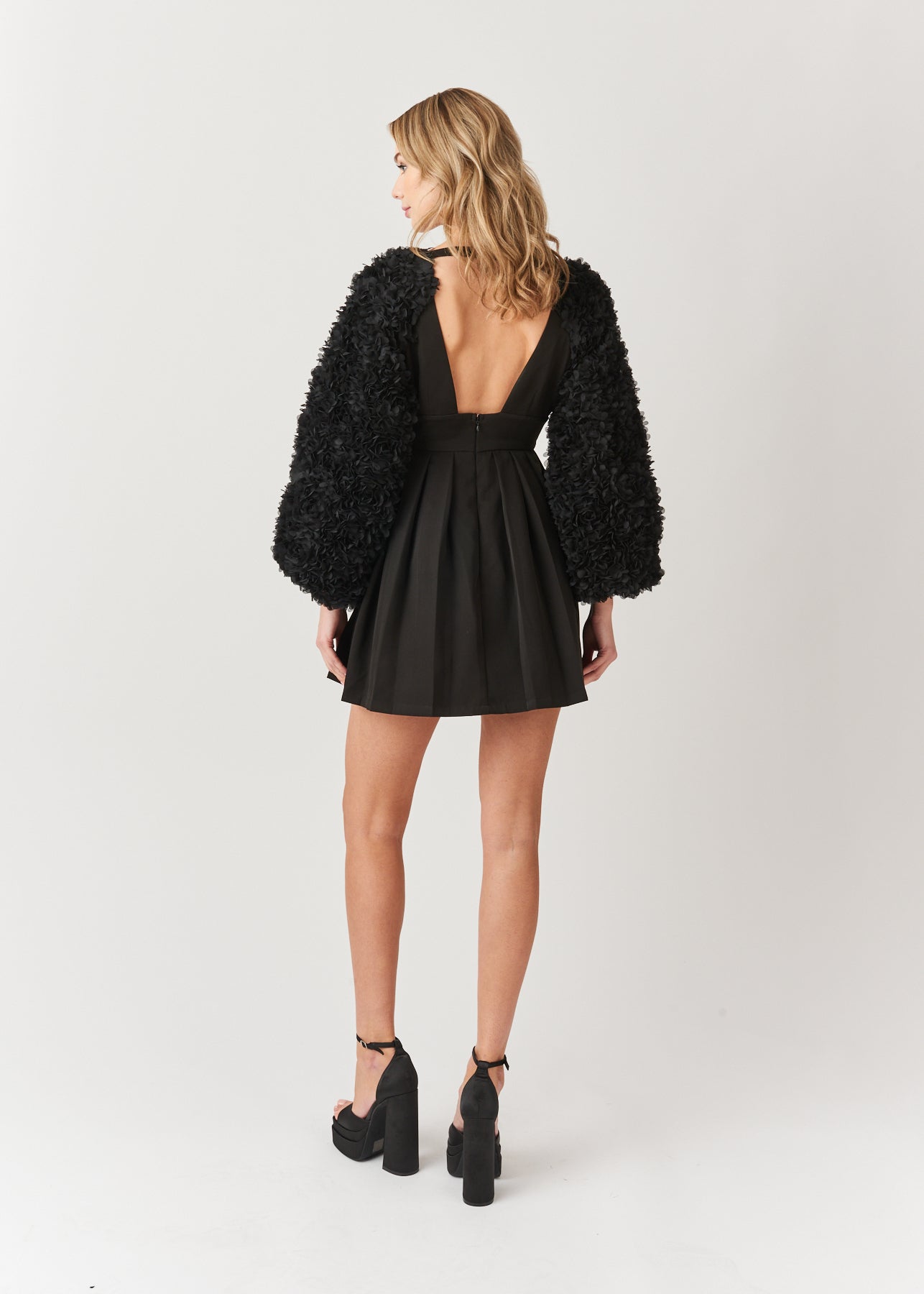 Brooklyn Plunge Neck Mini Dress-ALJH0149