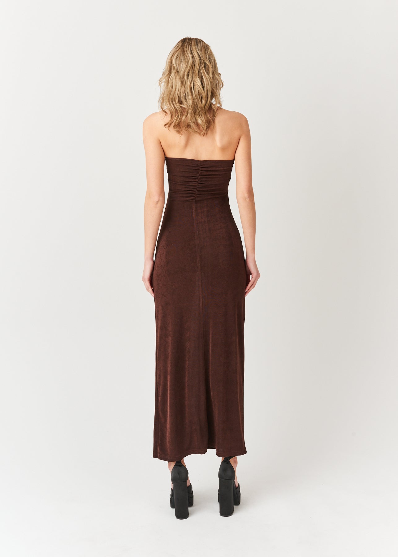 Tia Strapless Front Cut Out Maxi Dress-ALJH0117