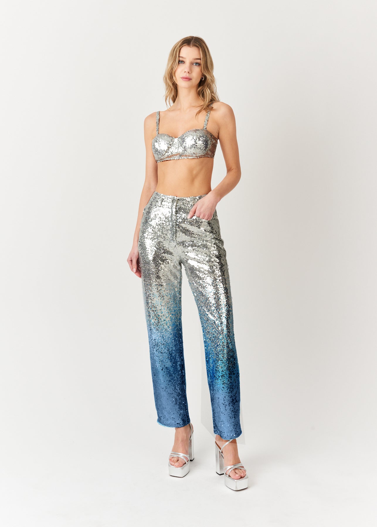 DUA CLASSIC HIGH SHINE SEQUIN PANTS-ALJH0098PANT
