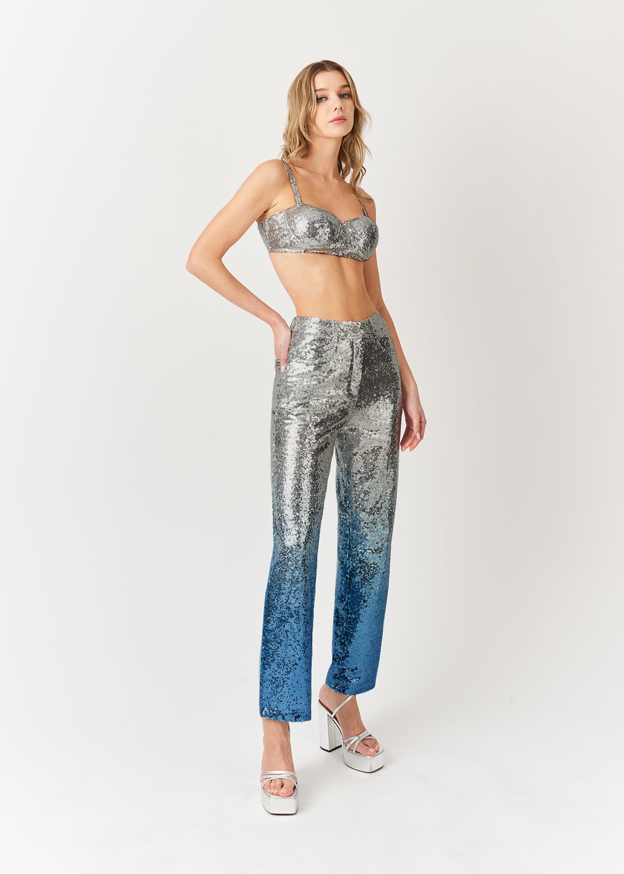 DUA CLASSIC HIGH SHINE SEQUIN PANTS-ALJH0098PANT