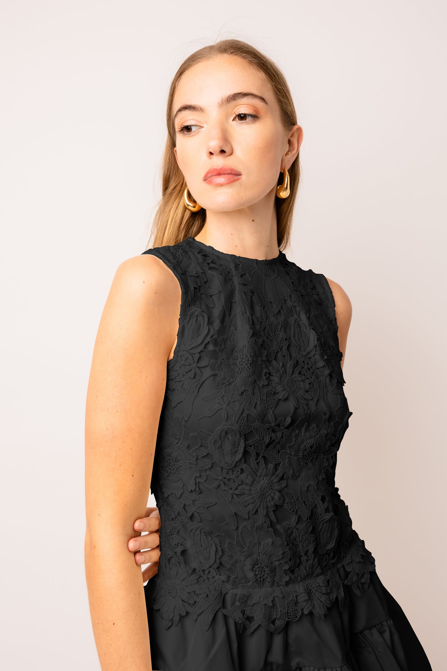 Frida Sleeveless Crochet Mini Dress-ALJH0261