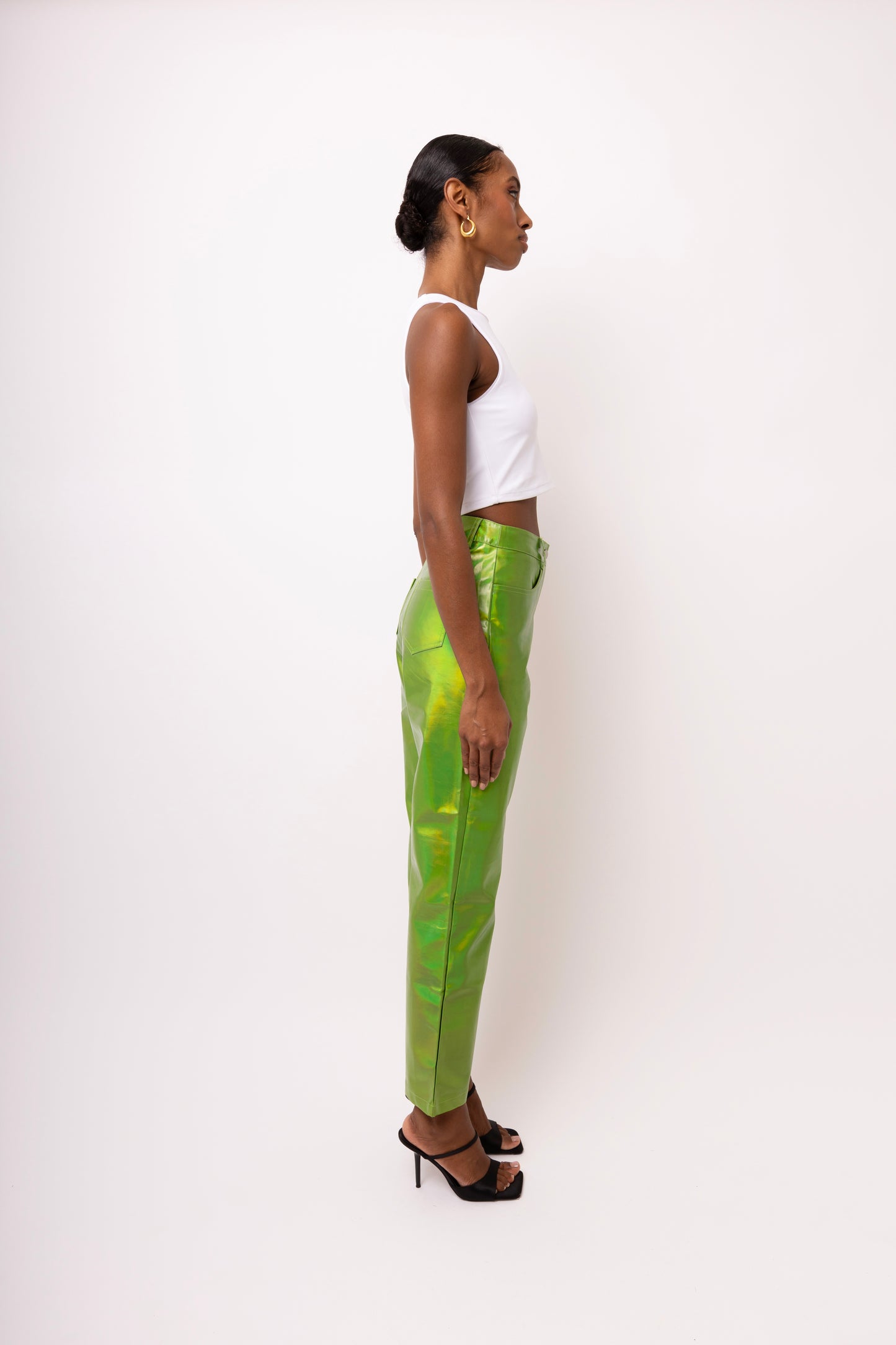 LUPE GREEN METALLIC TROUSERS-DB002