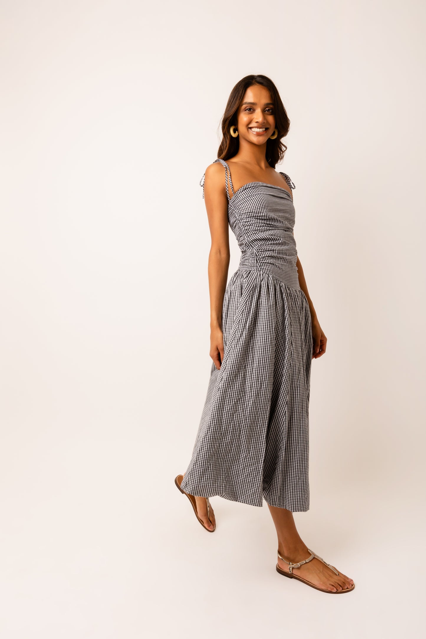 Alexa Mono Gingham Puffball Dress-AL2750-14