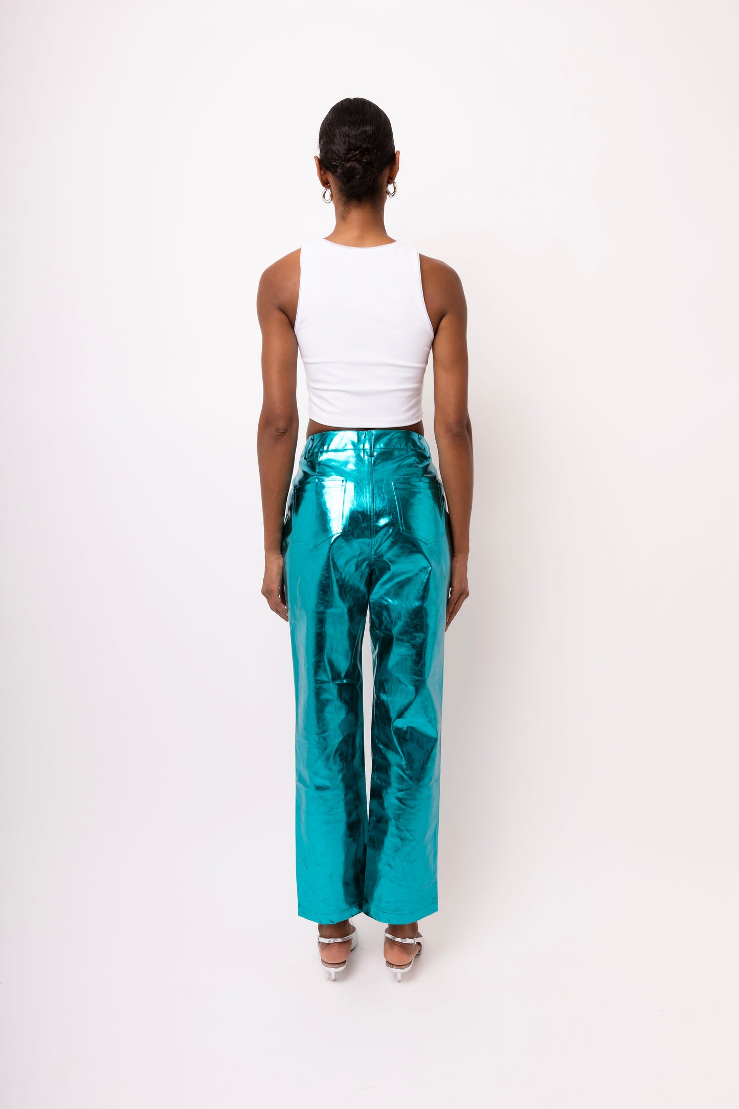 LUPE BLUE METALLIC TROUSERS-DB002
