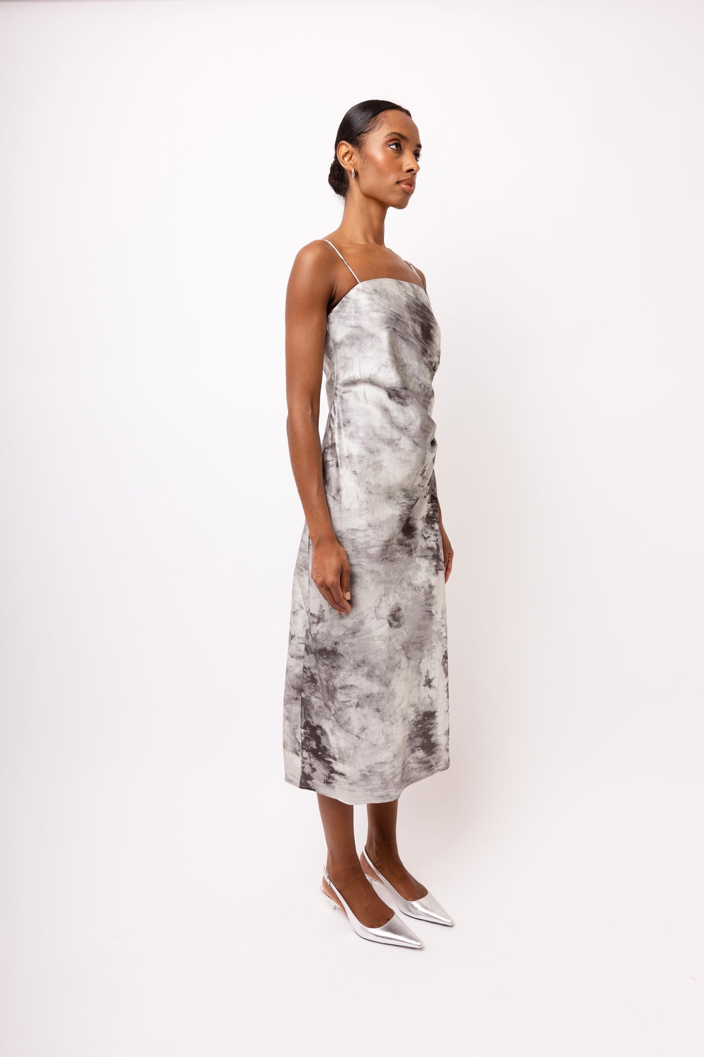 Ramona Thin Spaghetti Strap Bandeau Midi Dress-ALUS003