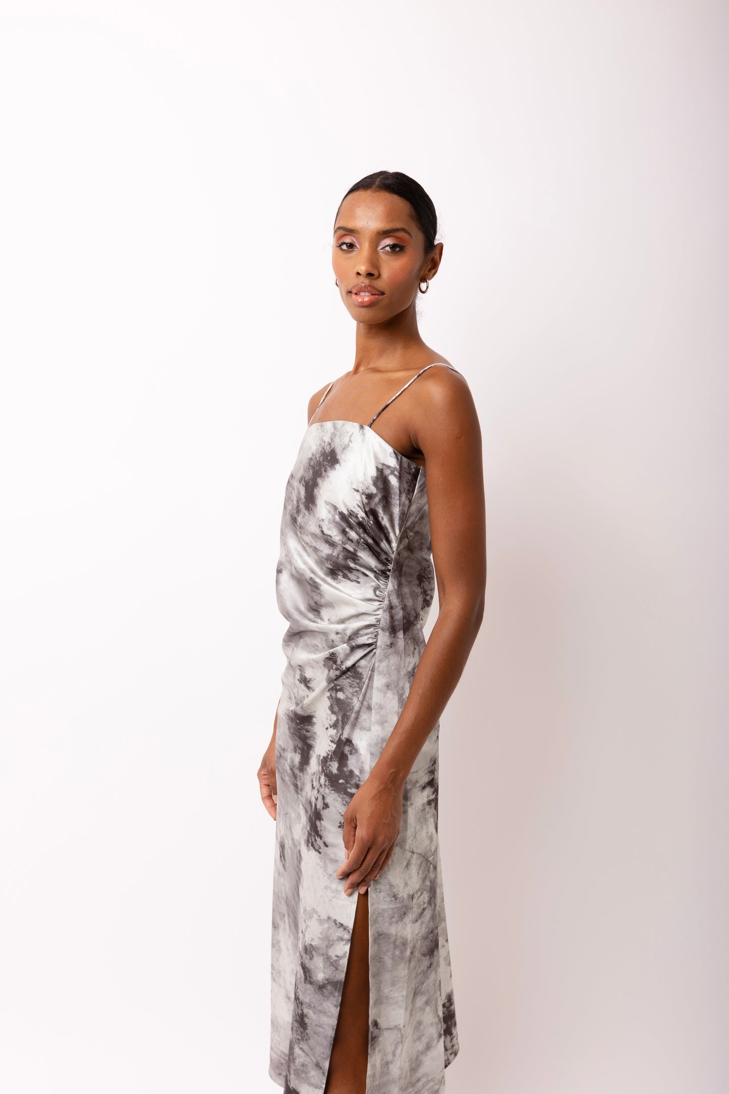 Ramona Thin Spaghetti Strap Bandeau Midi Dress-ALUS003