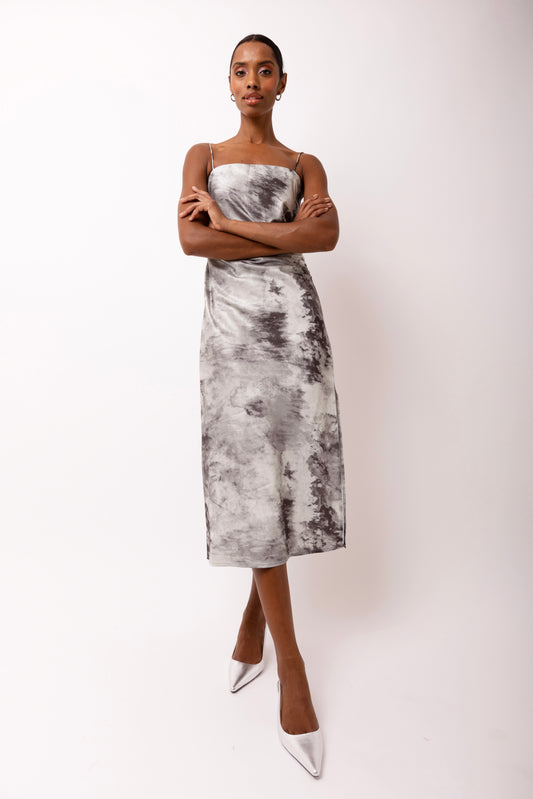 Ramona Thin Spaghetti Strap Bandeau Midi Dress-ALUS003