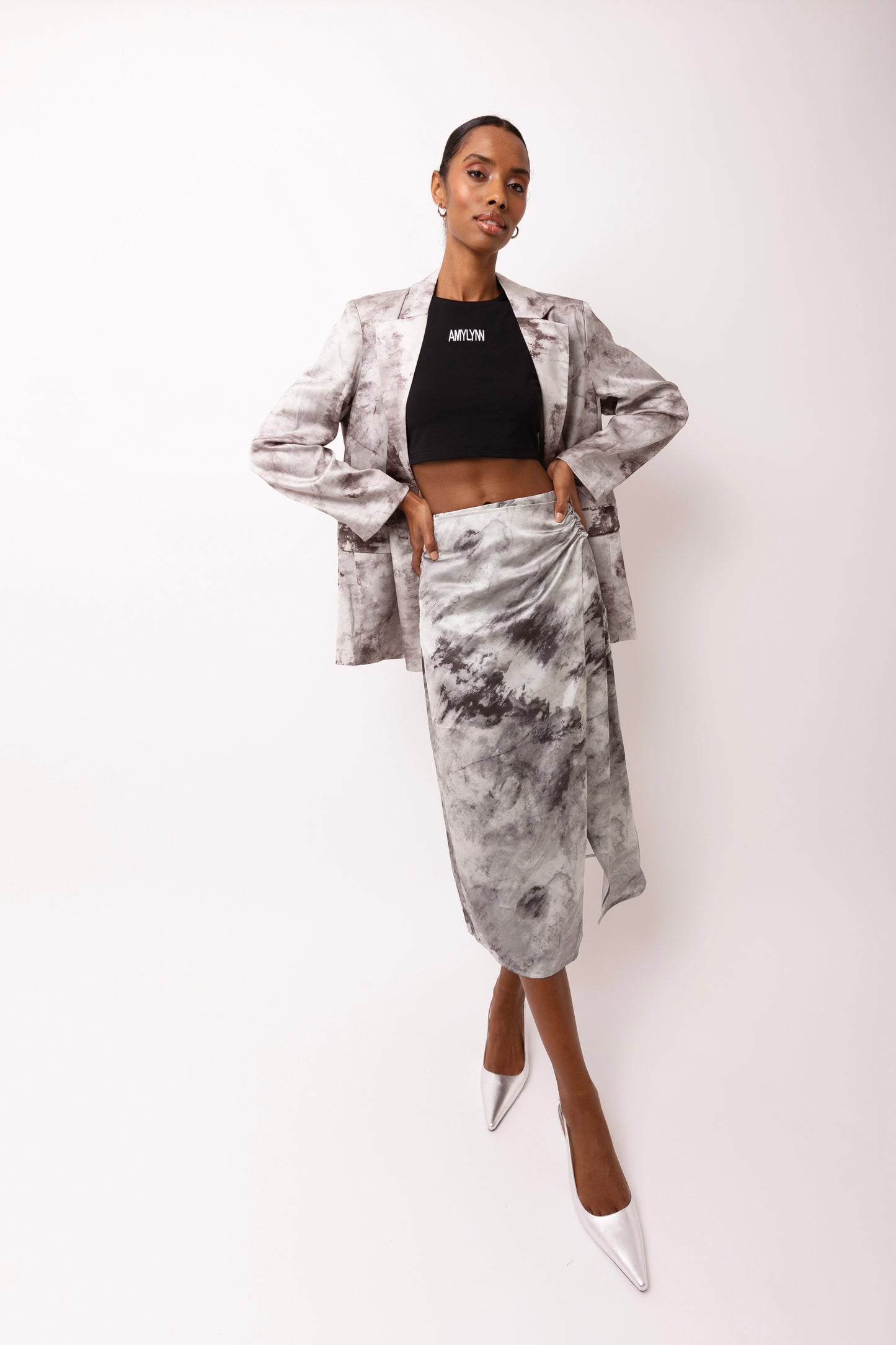 Ramona Graphic Print Midi Skirt-ALUS002