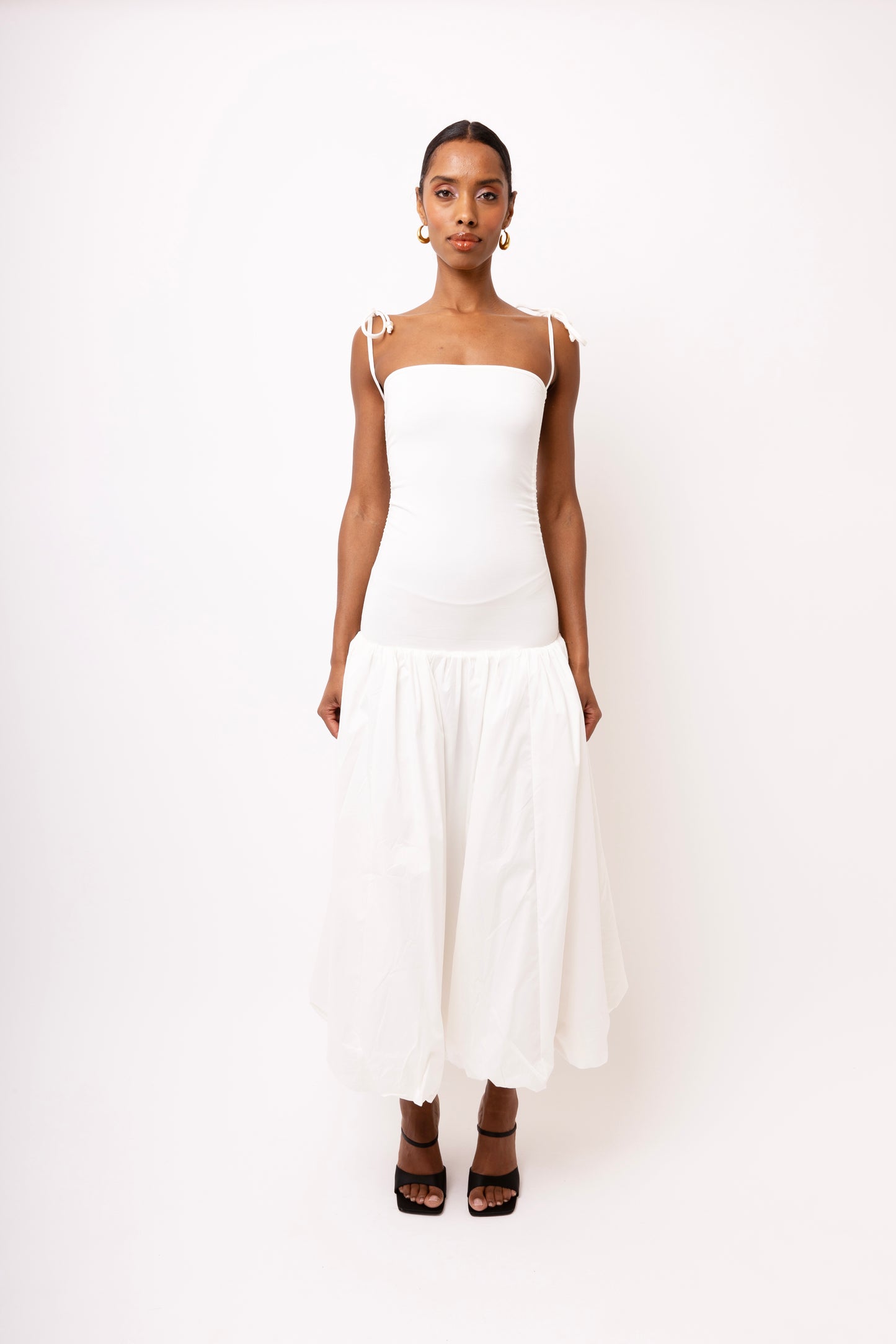 Alexa White Puffball Dress-2750