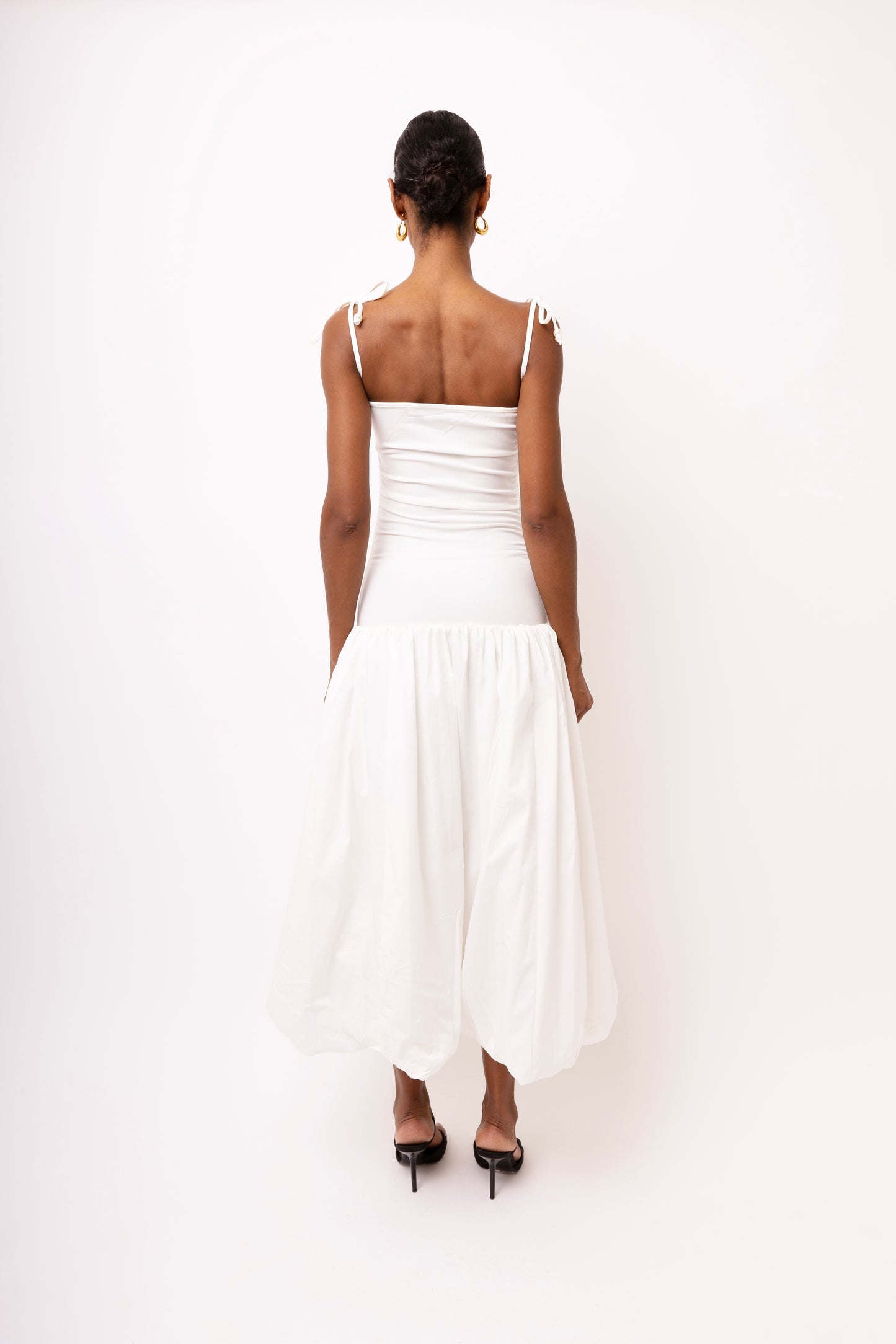 Alexa White Puffball Dress-2750