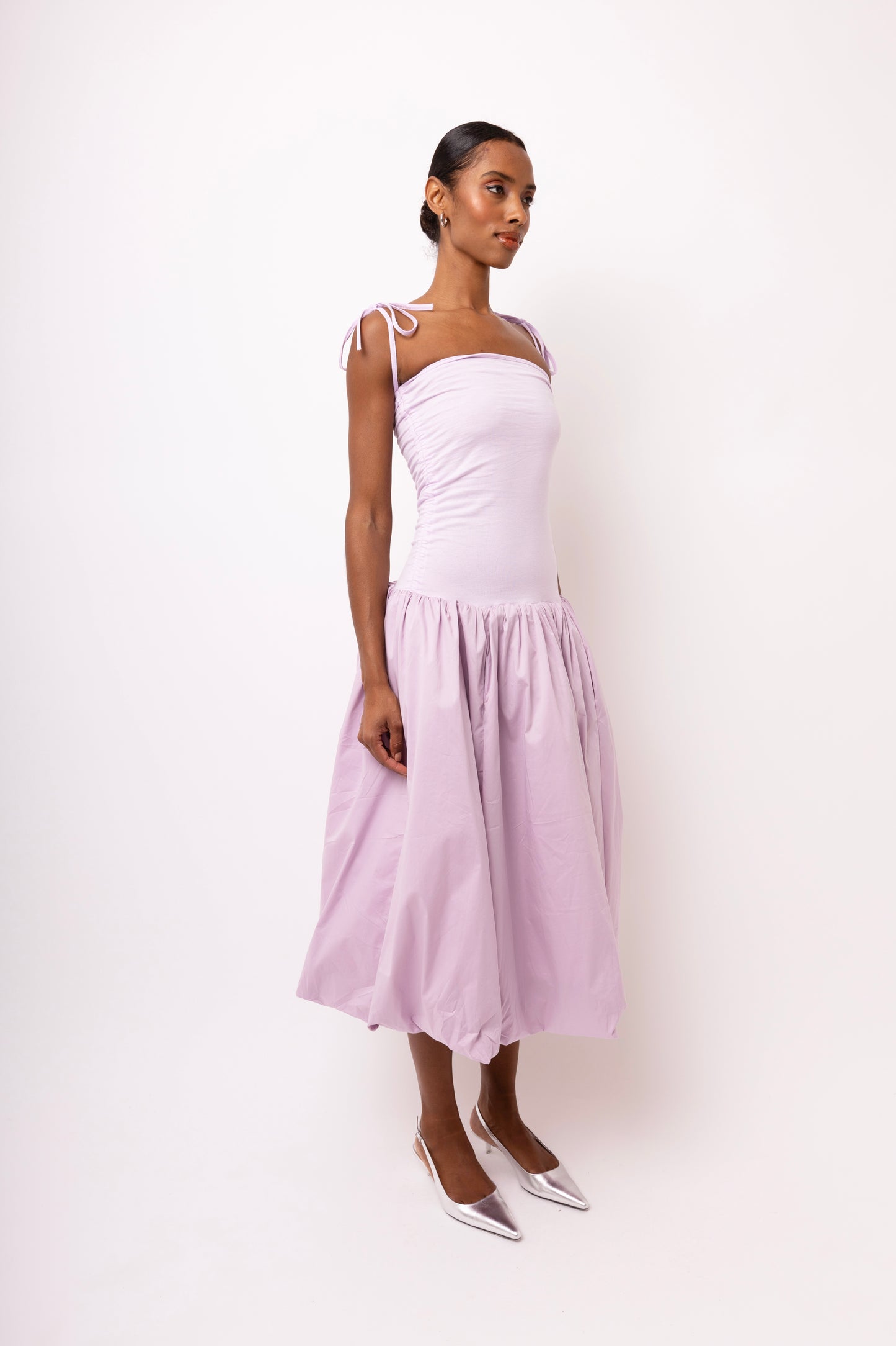 ALEXA LILAC PUFFBALL DRESS-AL2750