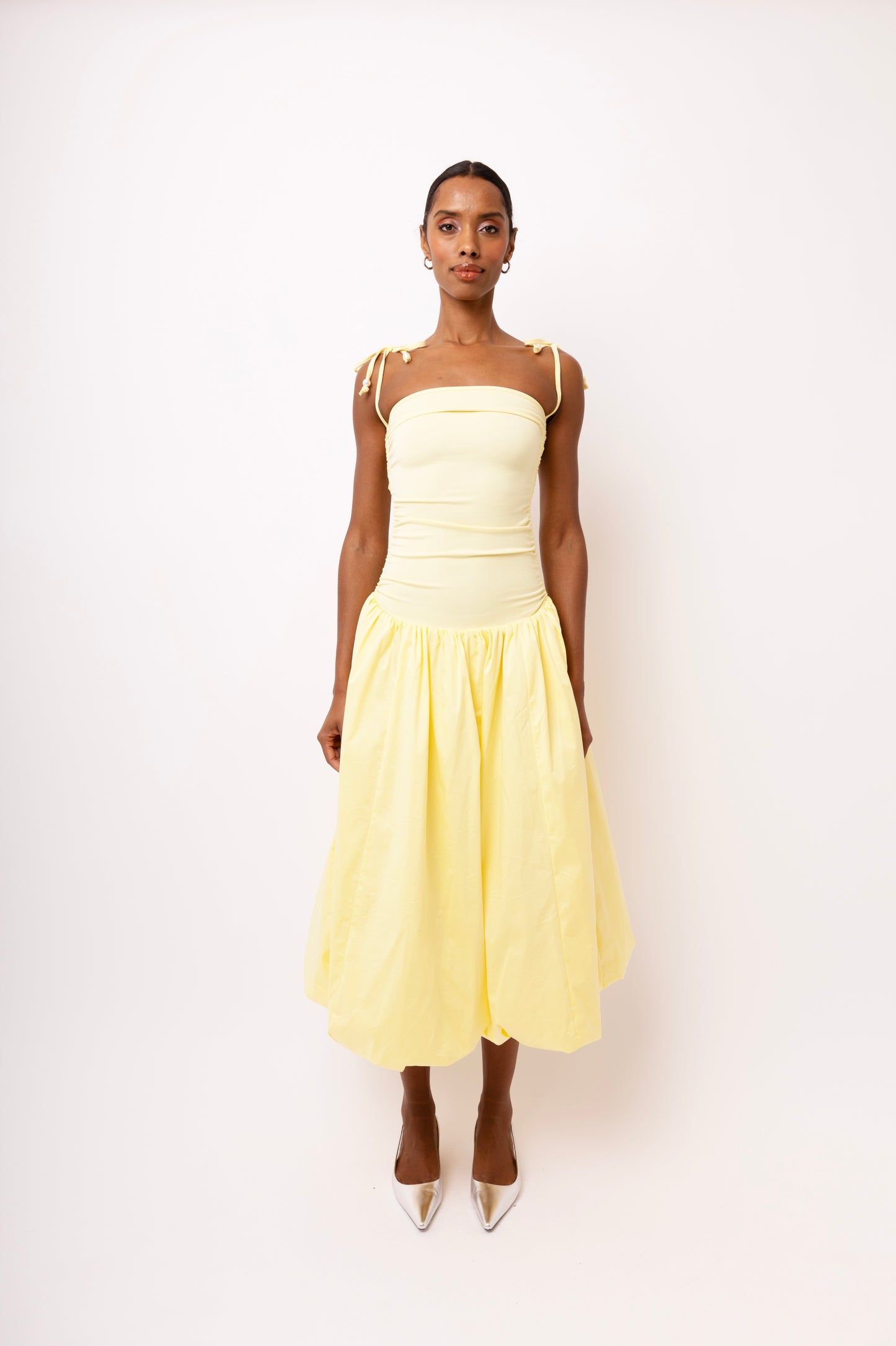 ALEXA YELLOW PUFFBALL DRESS-AL2750
