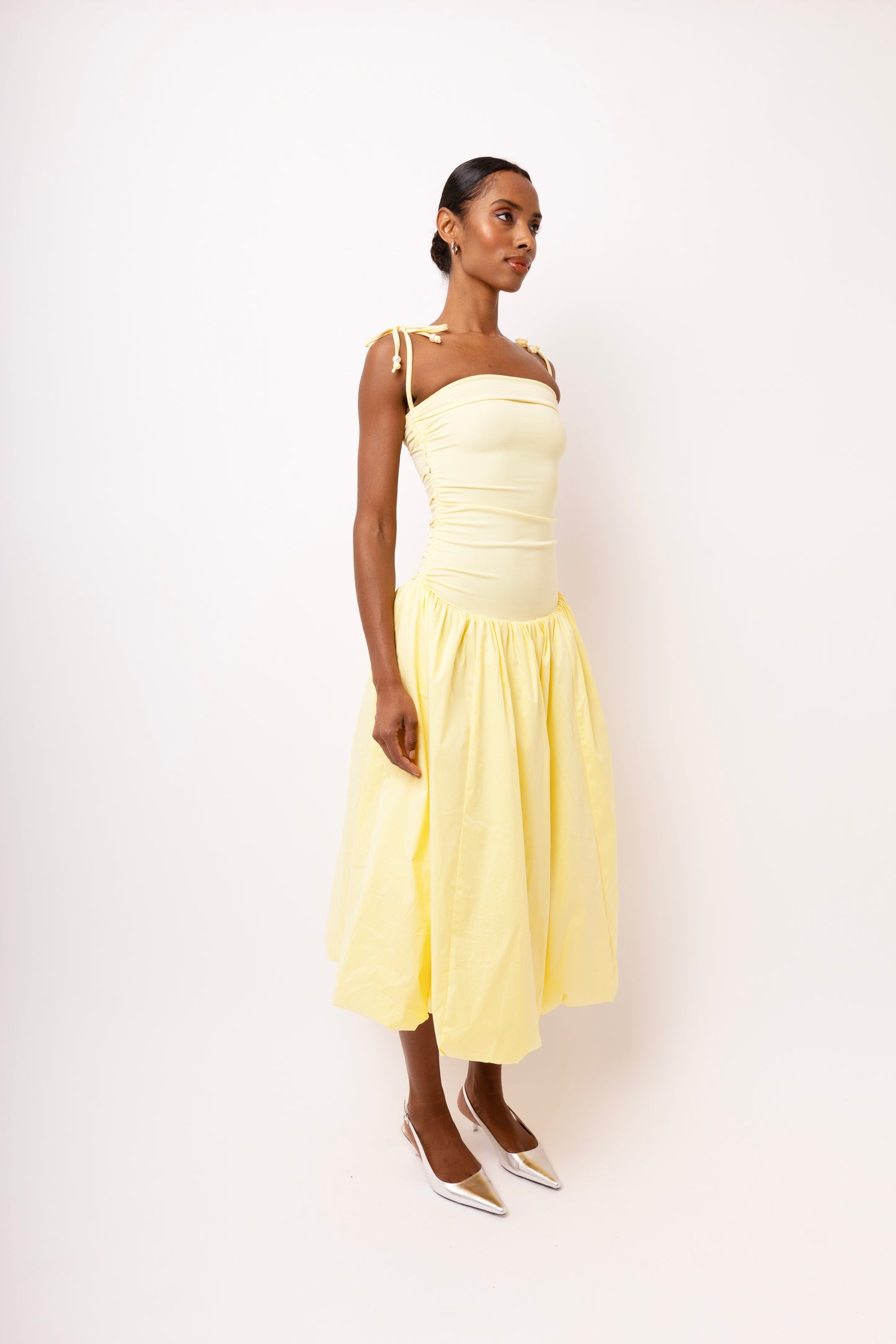 ALEXA YELLOW PUFFBALL DRESS-AL2750