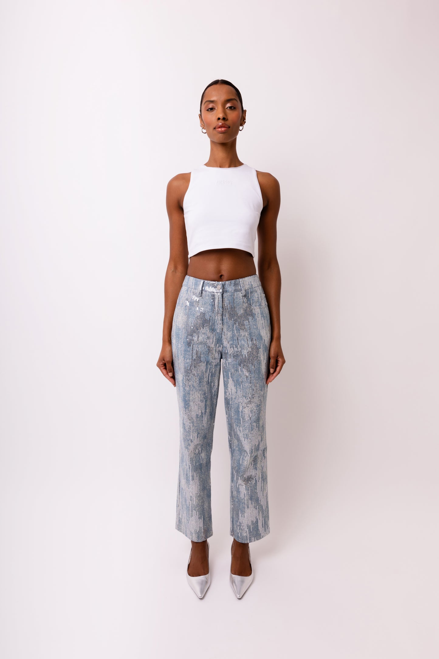 Teddie Embellished Denim Pants-ALJH0309