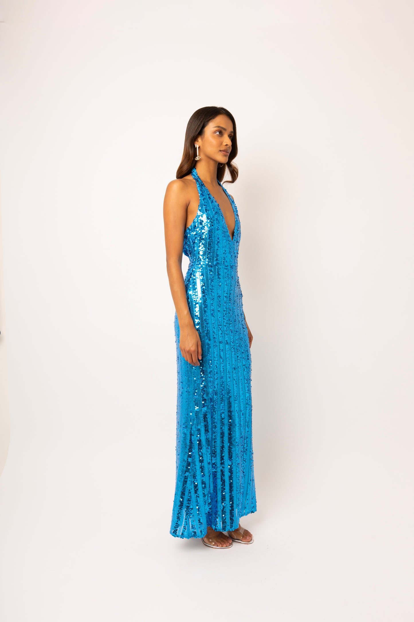 Shiloh Blue Sequin Maxi Dress-ALLW044-1