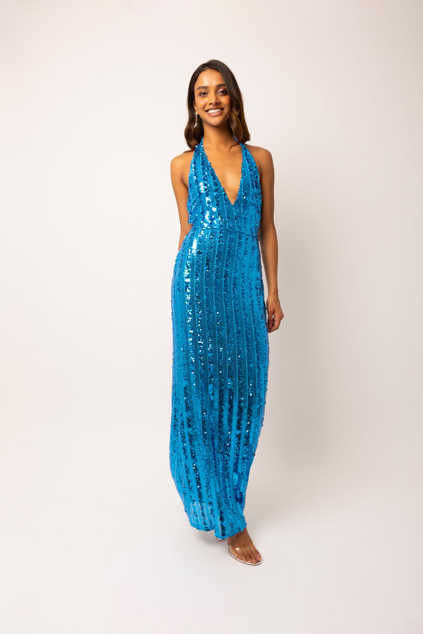 Shiloh Blue Sequin Maxi Dress-ALLW044-1