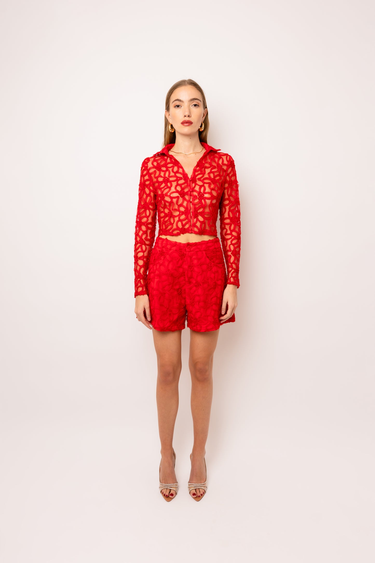 Sunnie Red Floral Blouse-ALCM031