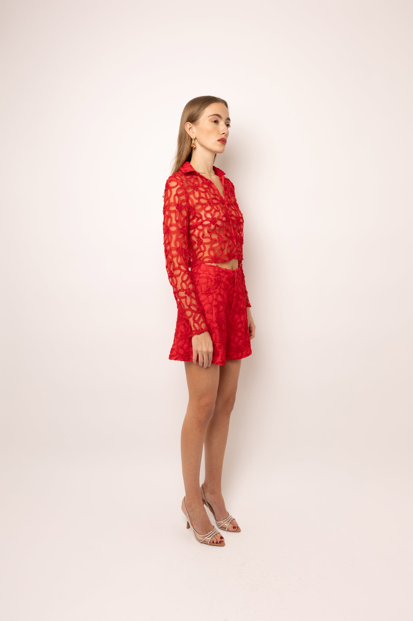 Sunnie Red Floral Blouse-ALCM031