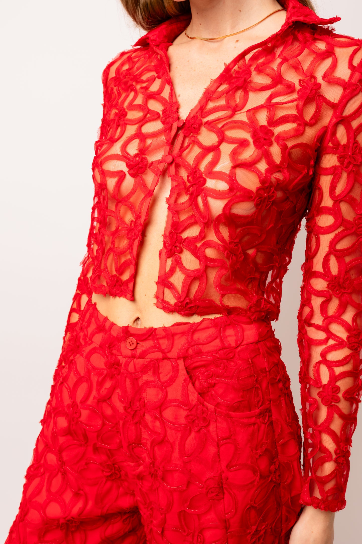 Sunnie Red Floral Blouse-ALCM031