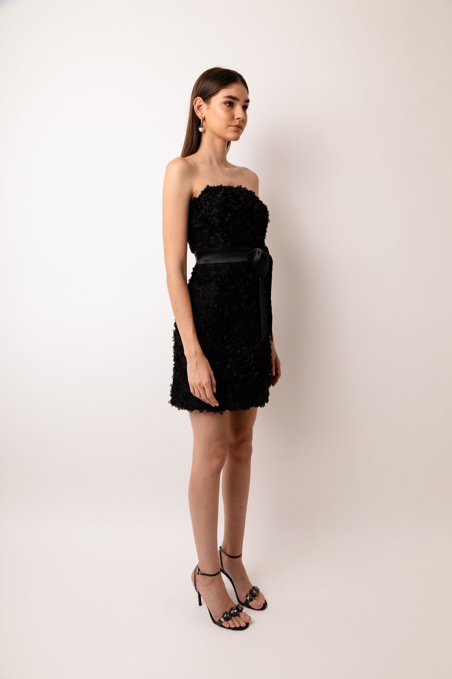 Rosa Bow Detail Fitted Bandeau Mini Dress-ALJH0246