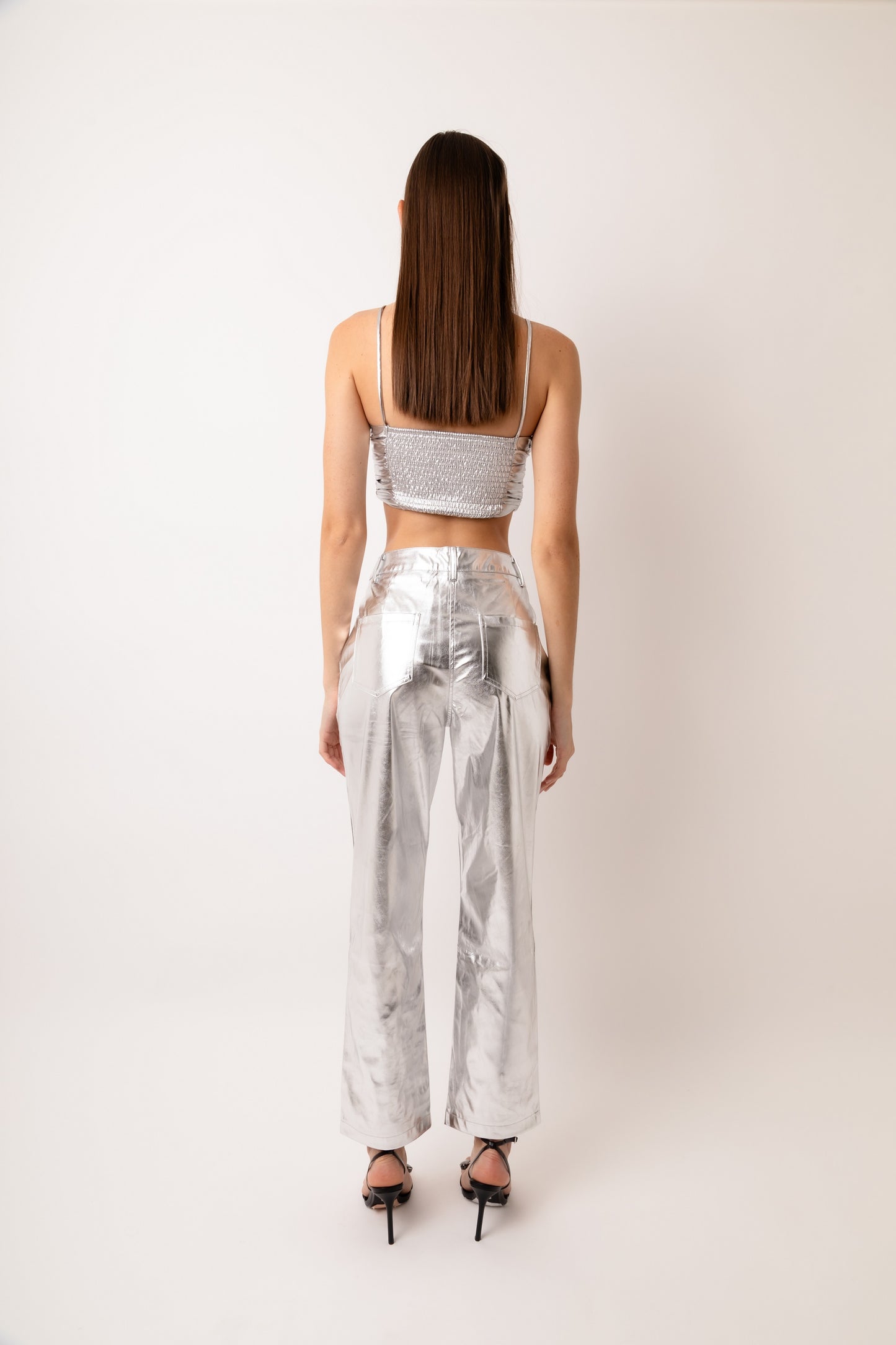 Yaya Metallic Fitted Sleeve Bodice Top-ALJH0237