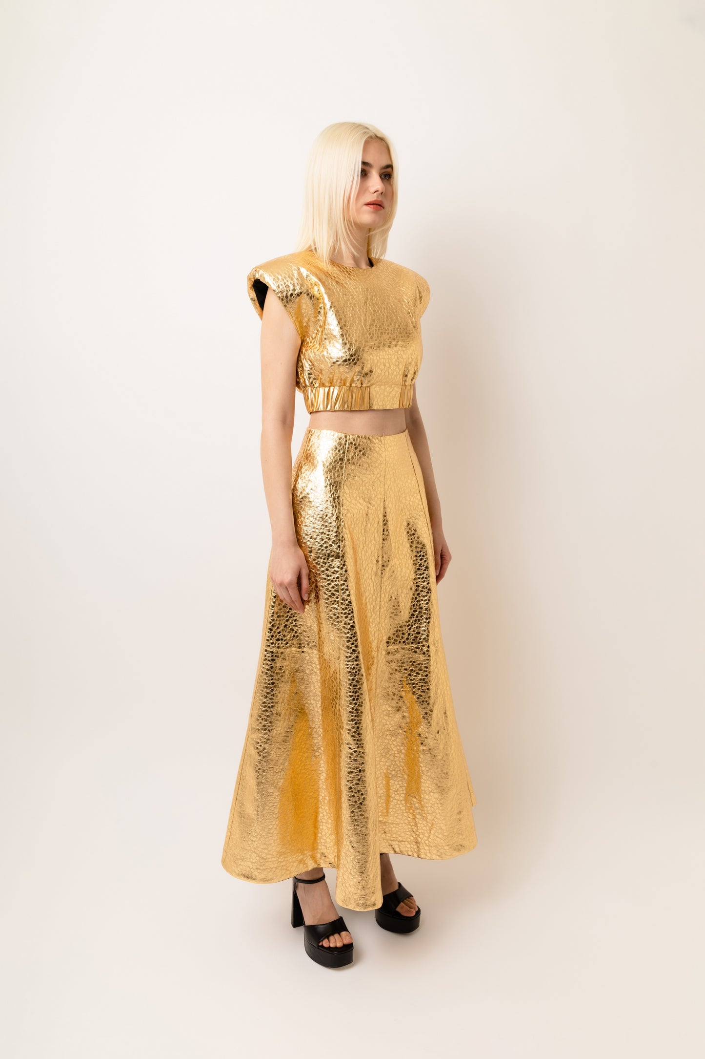 Phoebe Leopard Faux Leather High Waist Maxi Skirt-ALJH0229