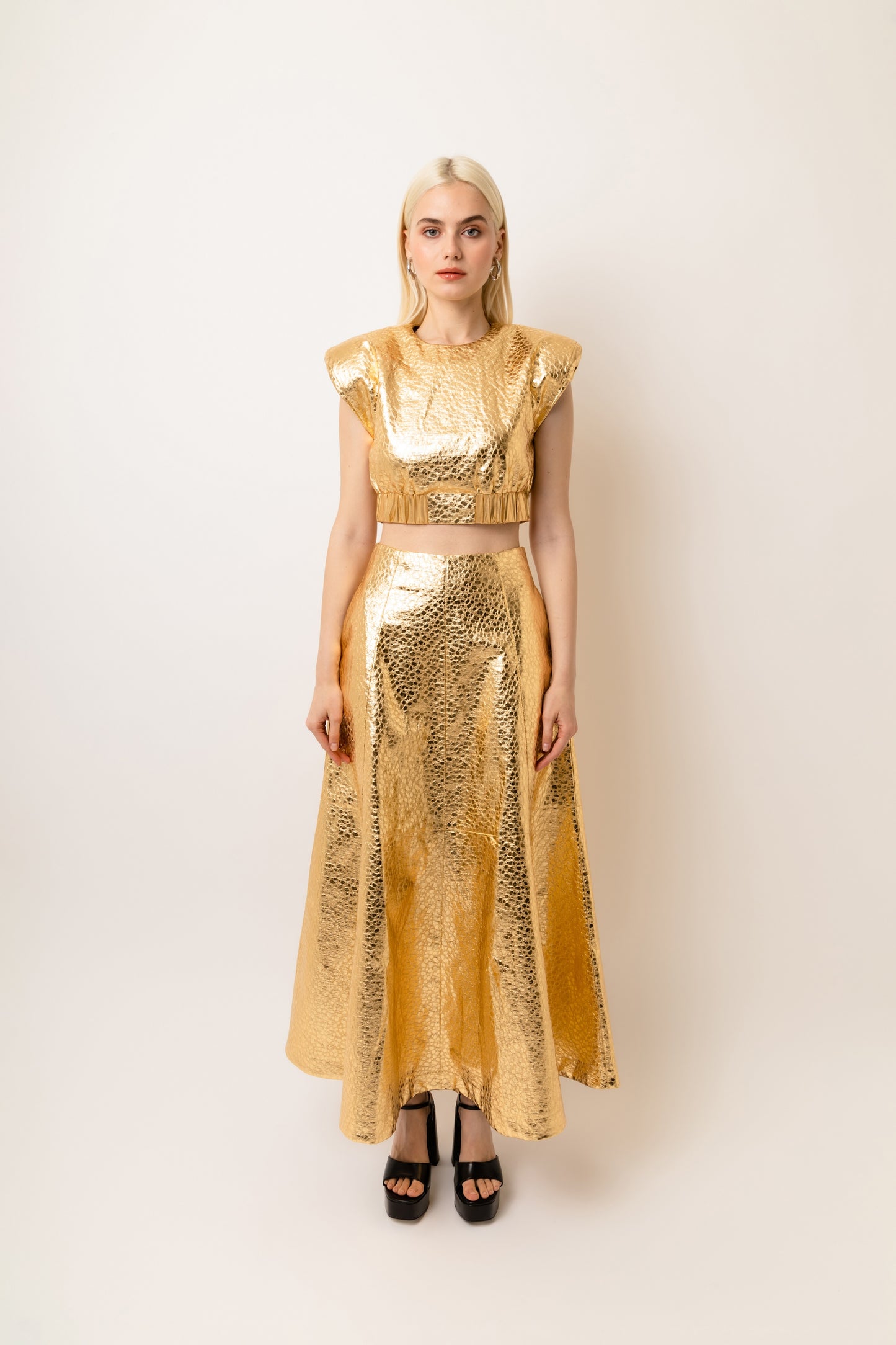 Phoebe Leopard Faux Leather High Waist Maxi Skirt-ALJH0229