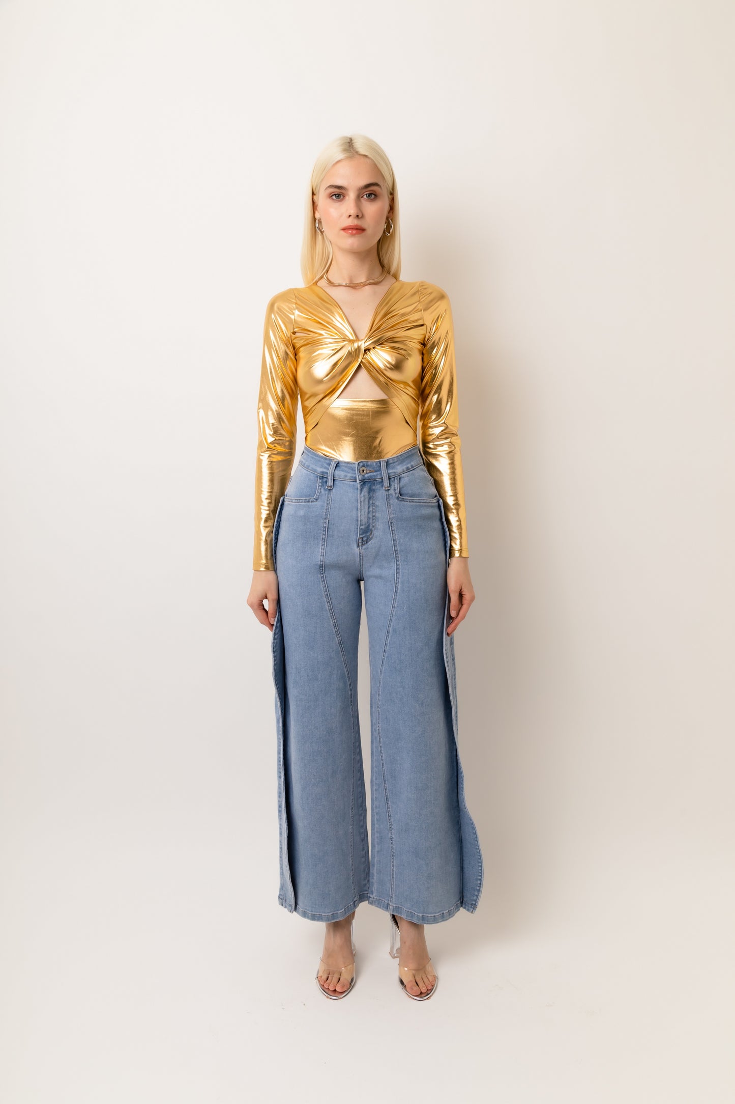 Martina High Shine Stretch Long Sleeve Top-ALJH0204