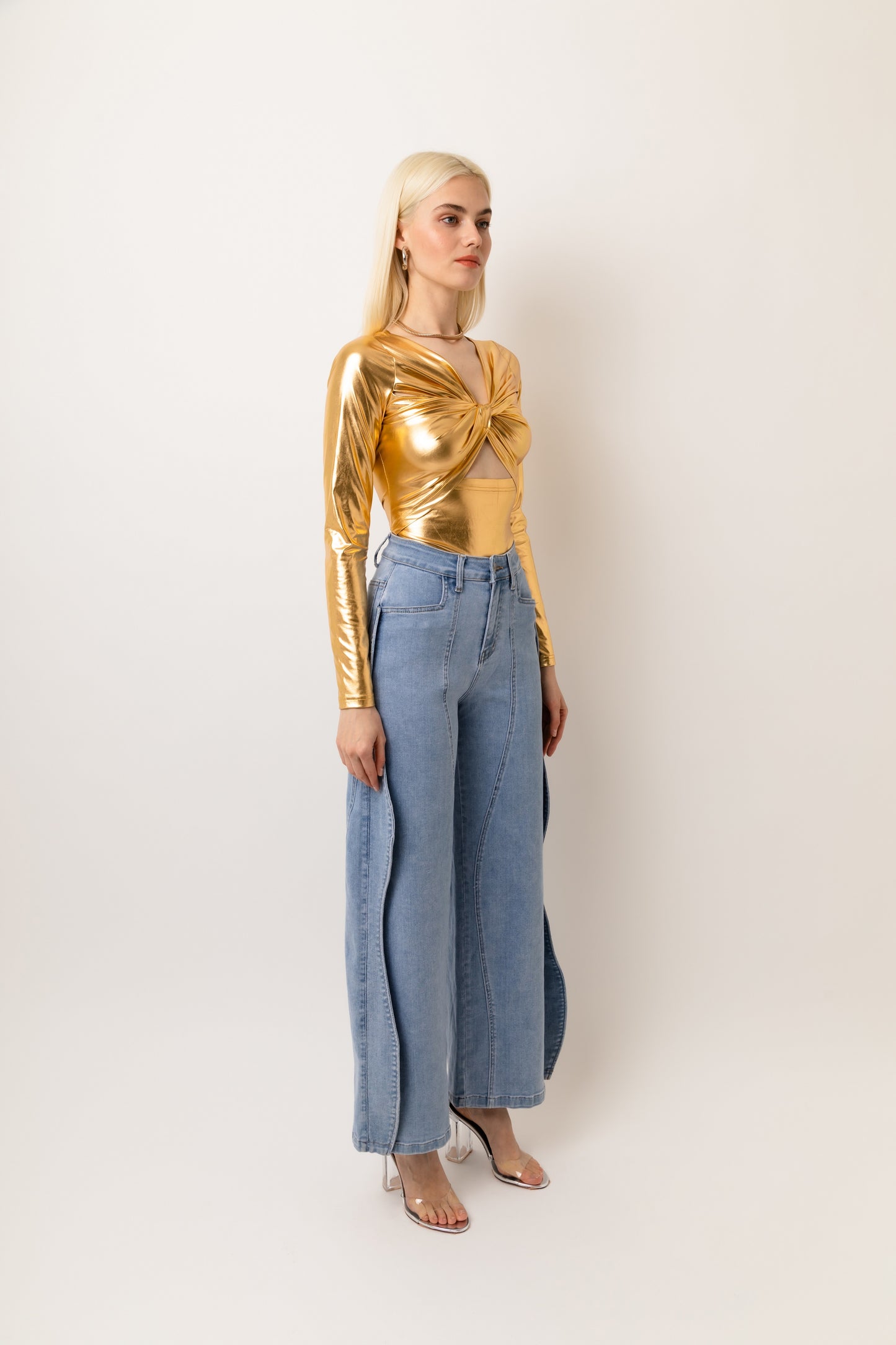 Martina High Shine Stretch Long Sleeve Top-ALJH0204