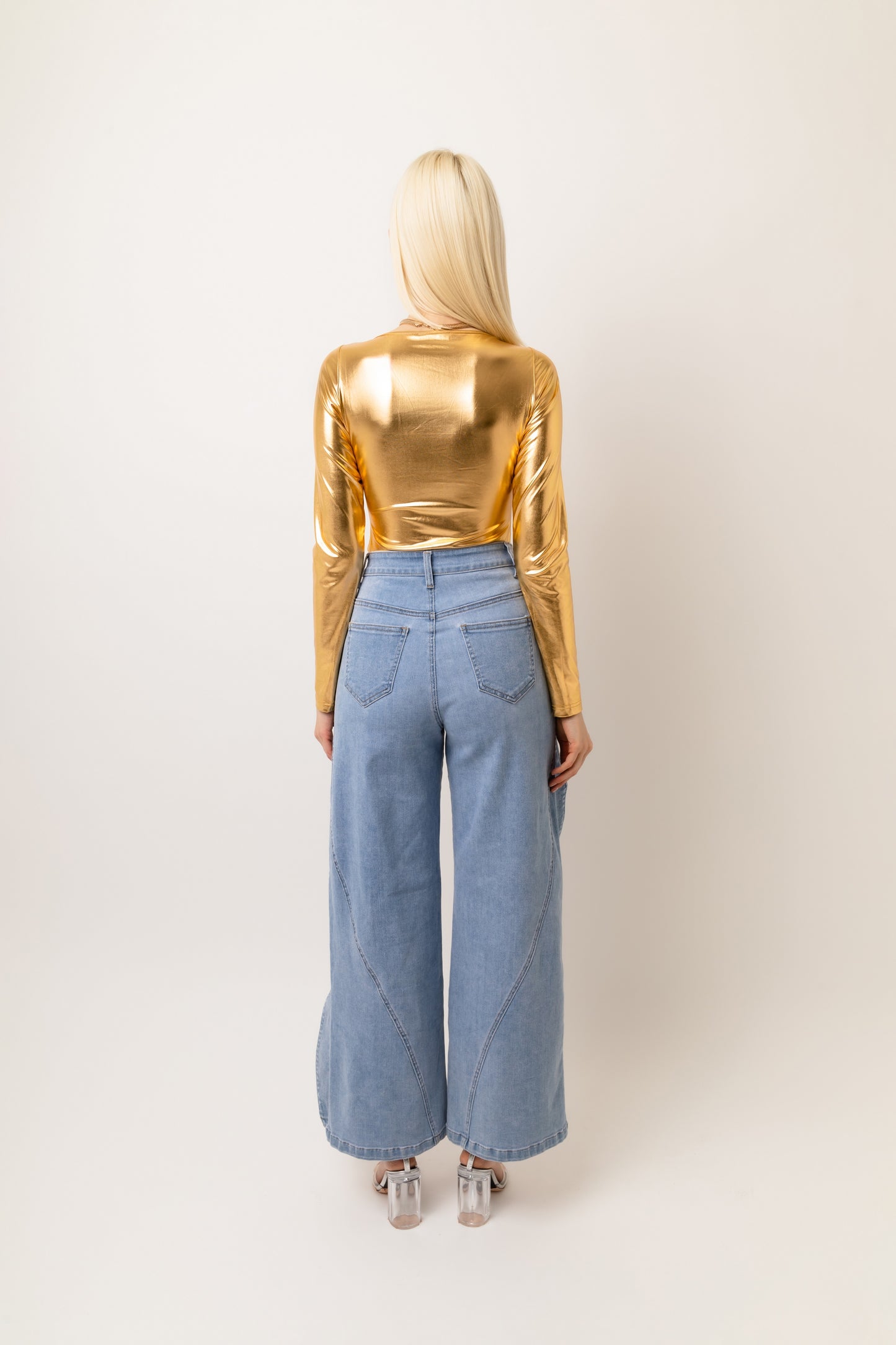 Martina High Shine Stretch Long Sleeve Top-ALJH0204
