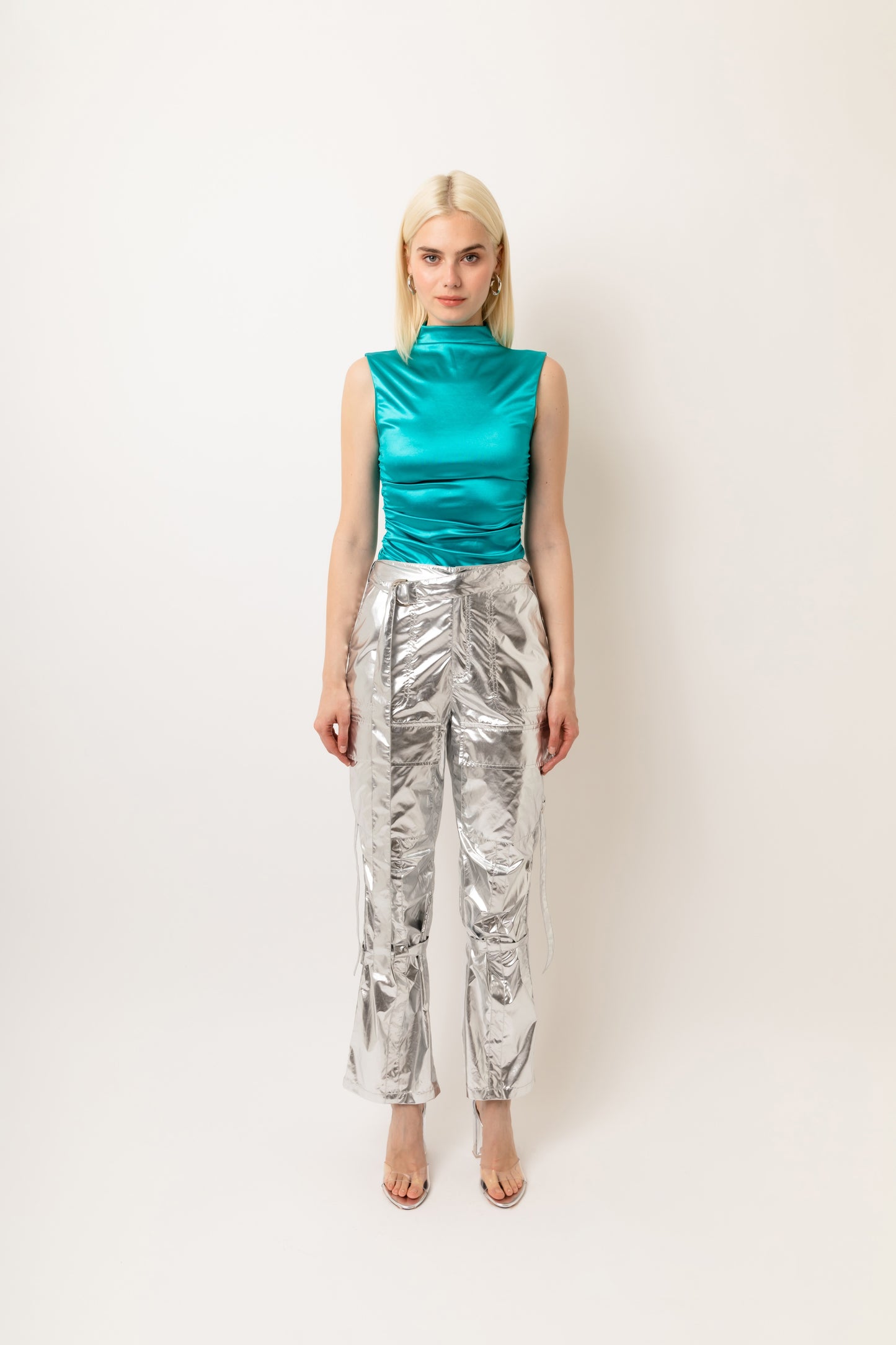 Y2K Metallic Loose Fit Combat Utility Pants-ALJH0217