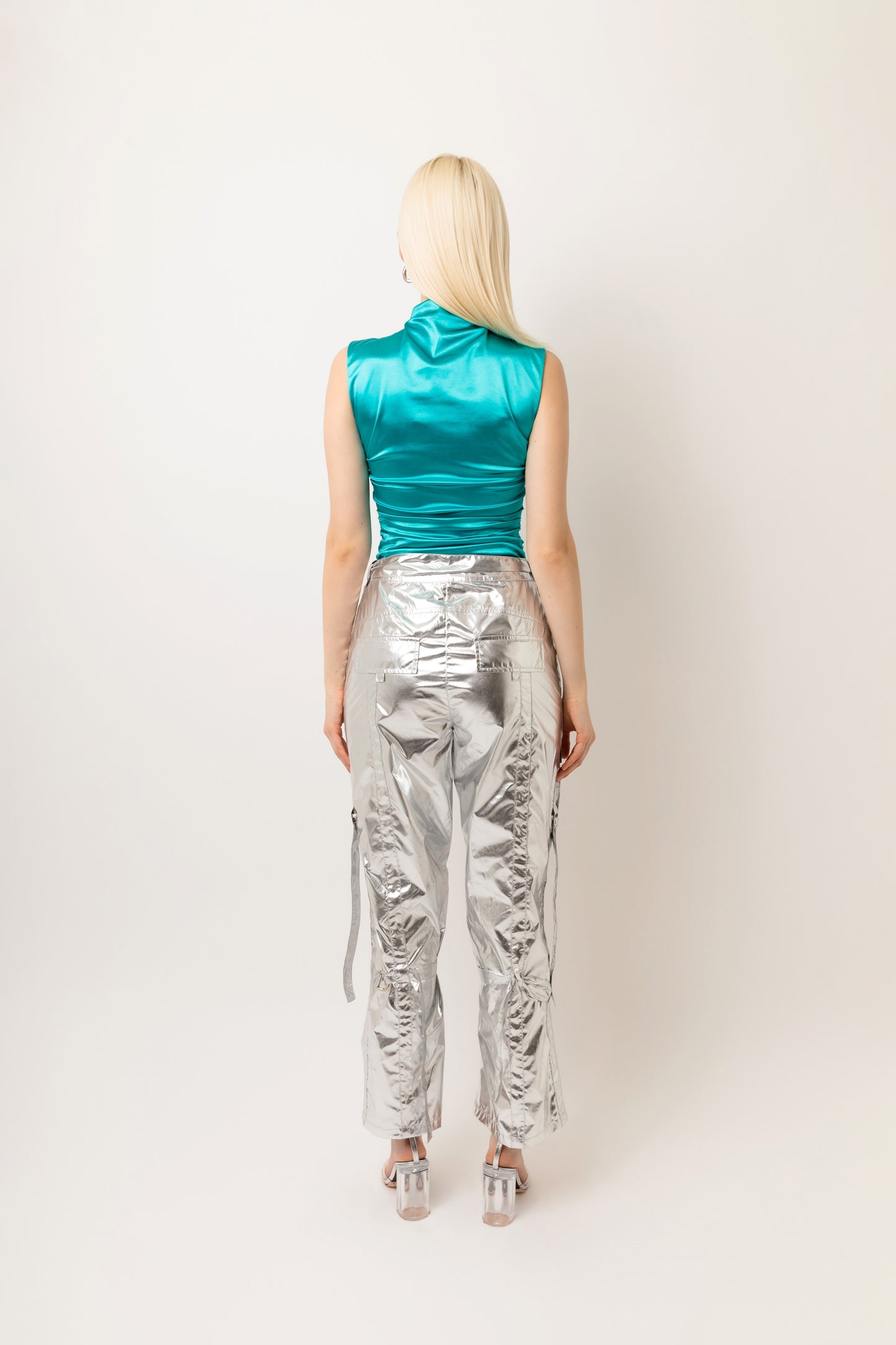 Y2K Metallic Loose Fit Combat Utility Pants-ALJH0217