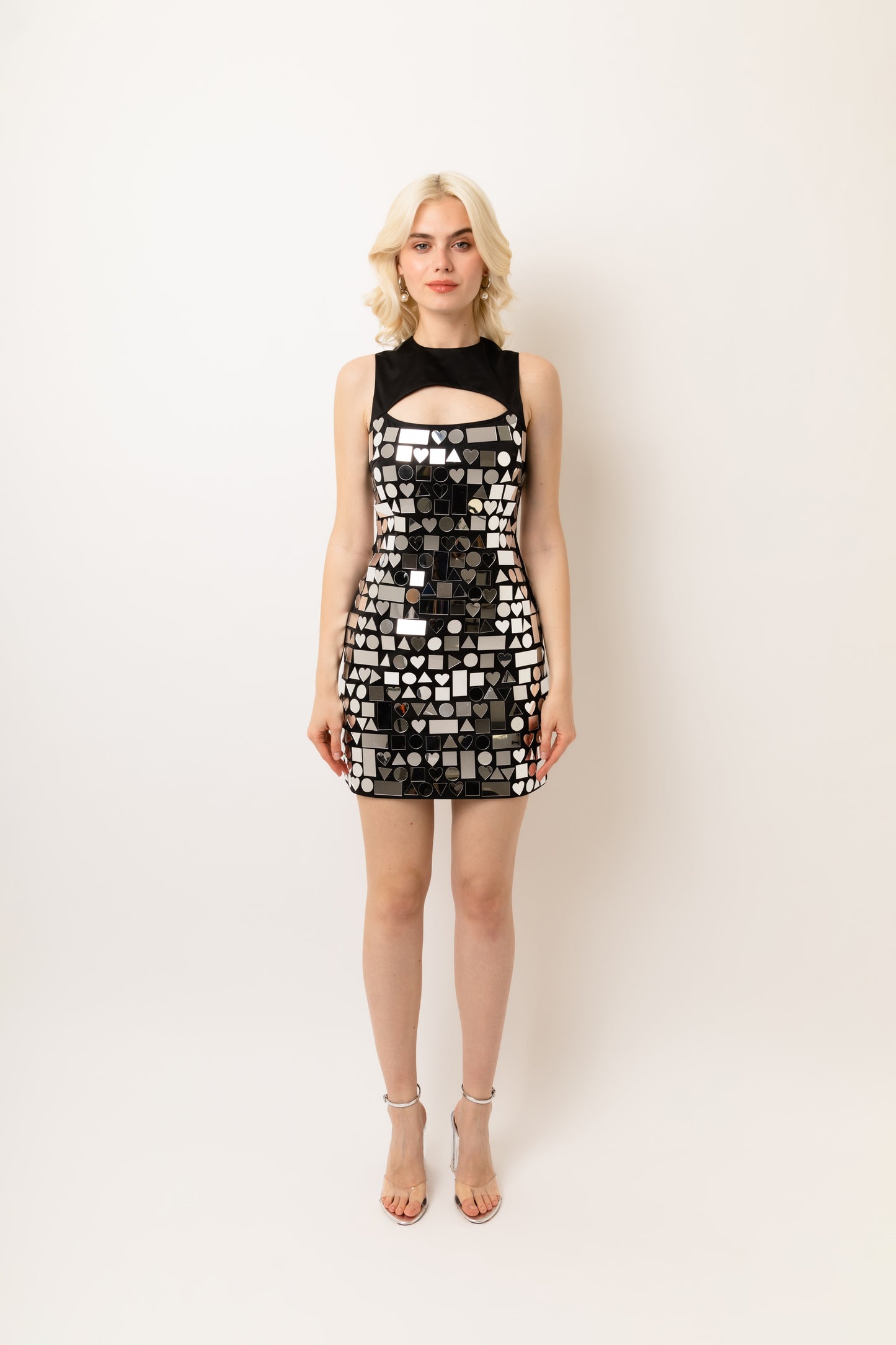 GEO CHAINMAIL SHIFT MINI DRESS-ALJH0171
