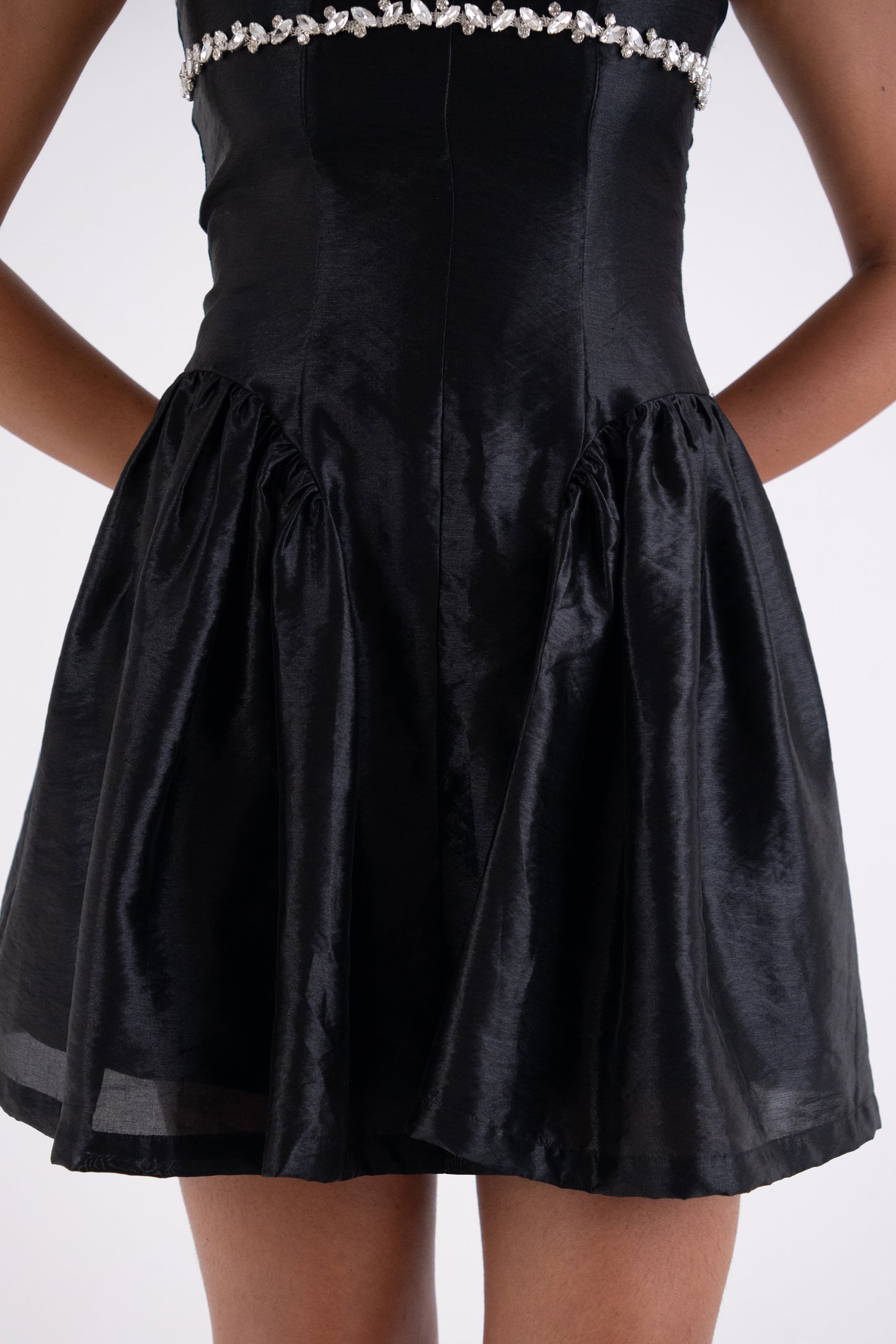 Cheryl Luxe Embellished Skater Mini Dress-ALCM2671