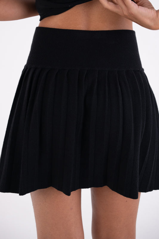 Clemmie Pleated Flare Mini Skirt-ALCM2628
