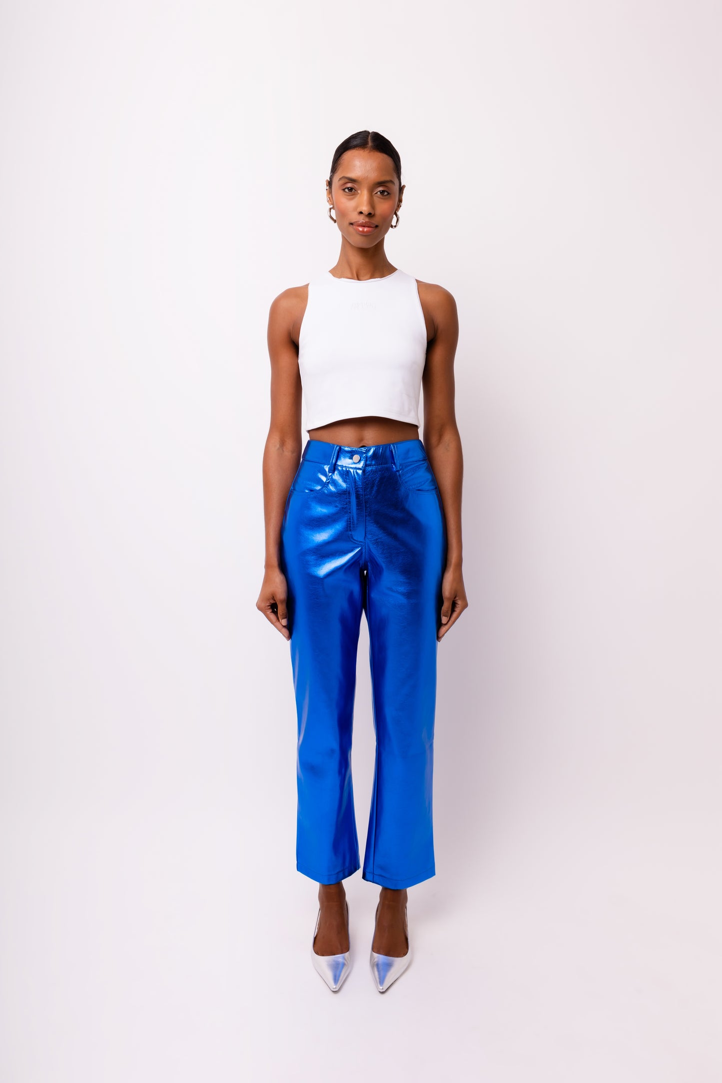 LUPE COBALT BLUE METALLIC TROUSERS-DB005