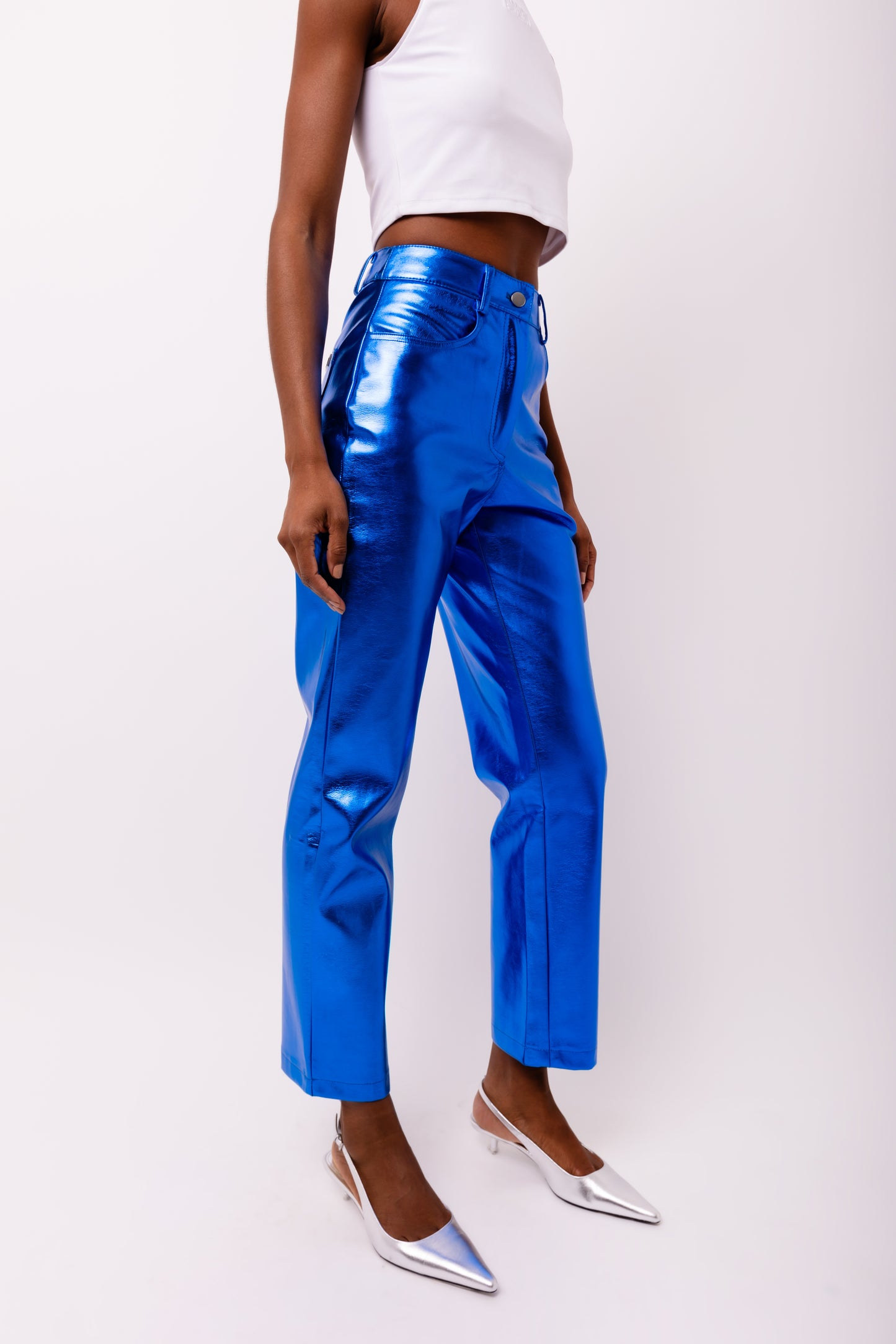 LUPE COBALT BLUE METALLIC TROUSERS-DB005