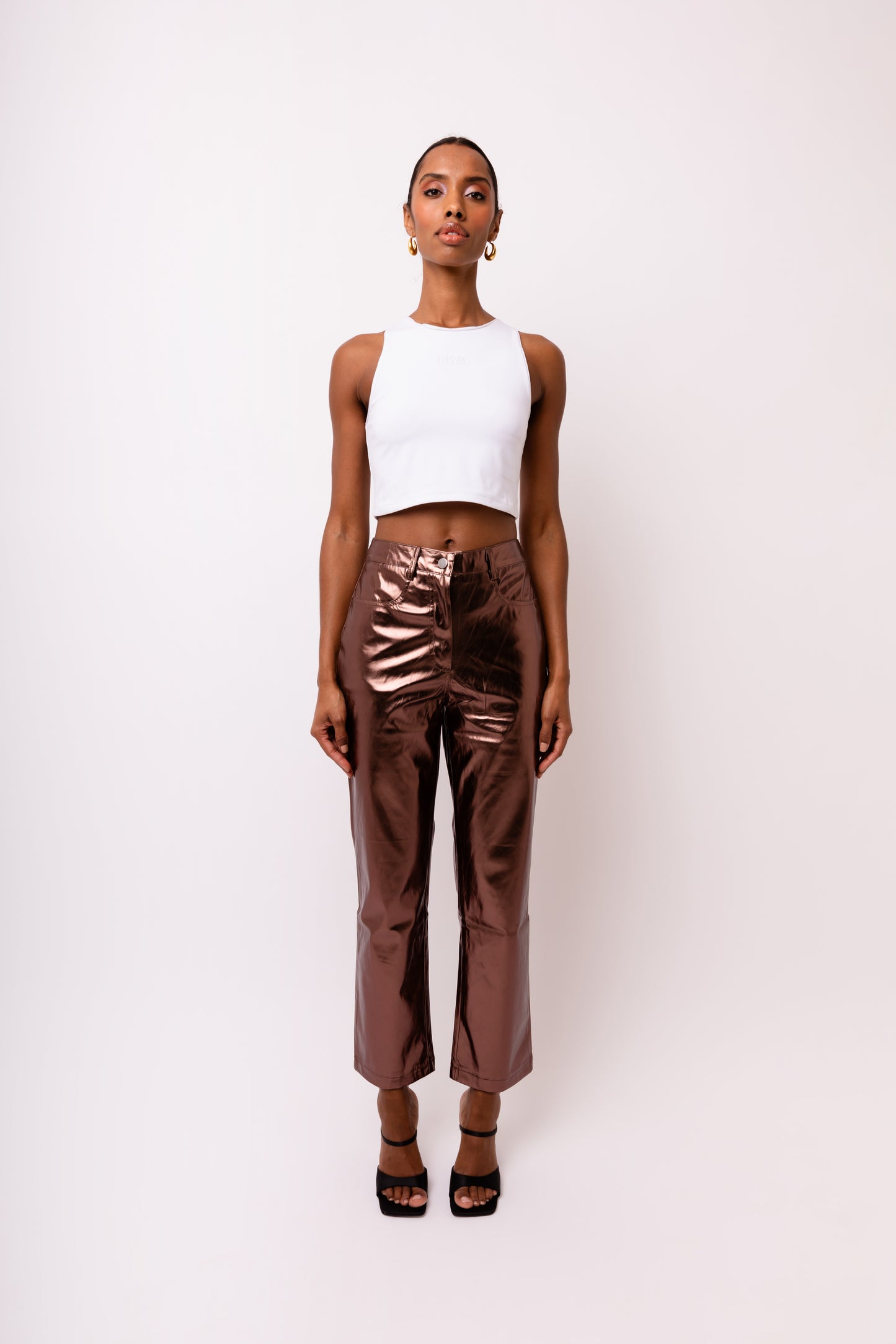 LUPE MOCHA METALLIC TROUSERS-DB005
