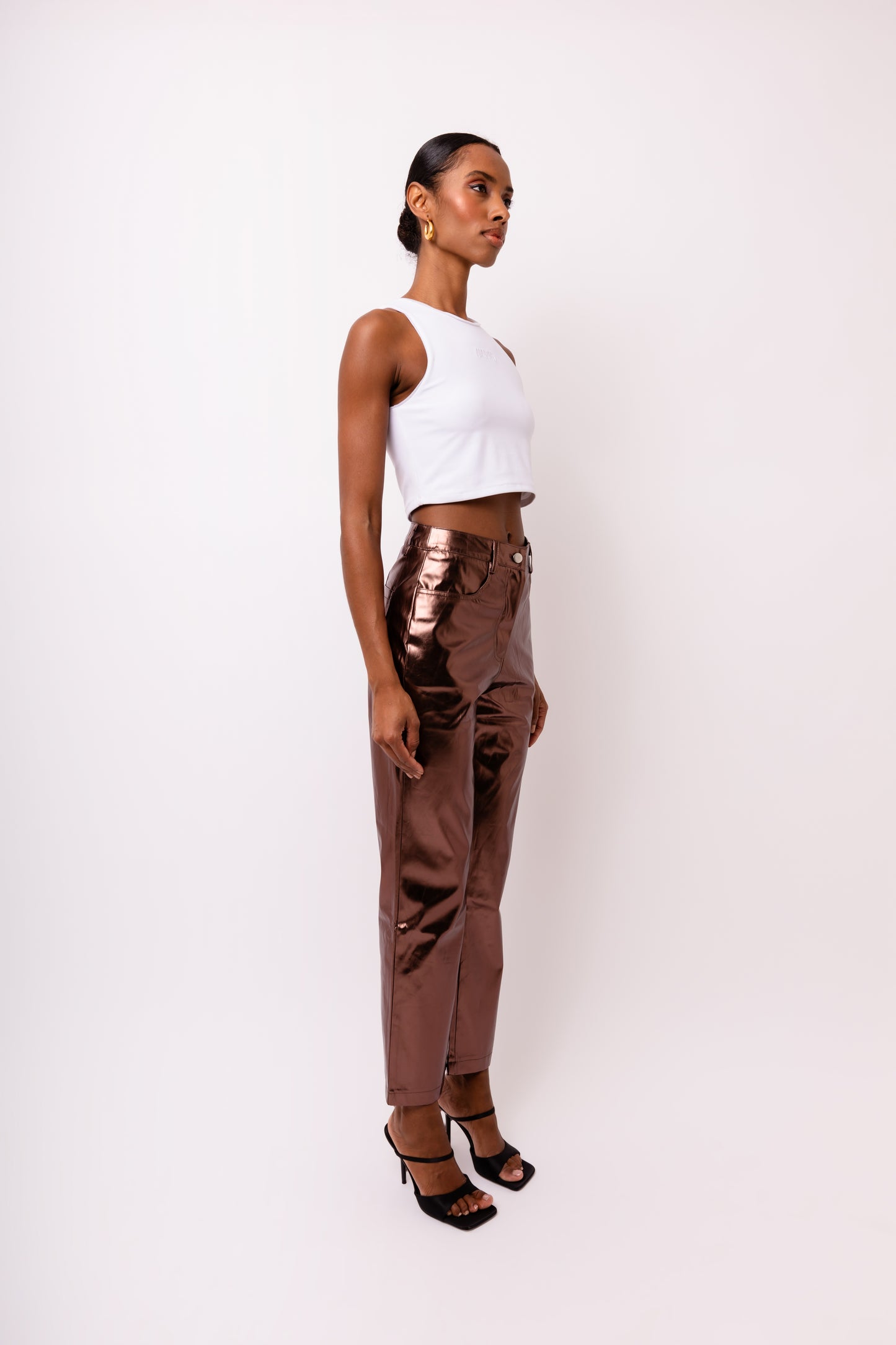 LUPE MOCHA METALLIC TROUSERS-DB005