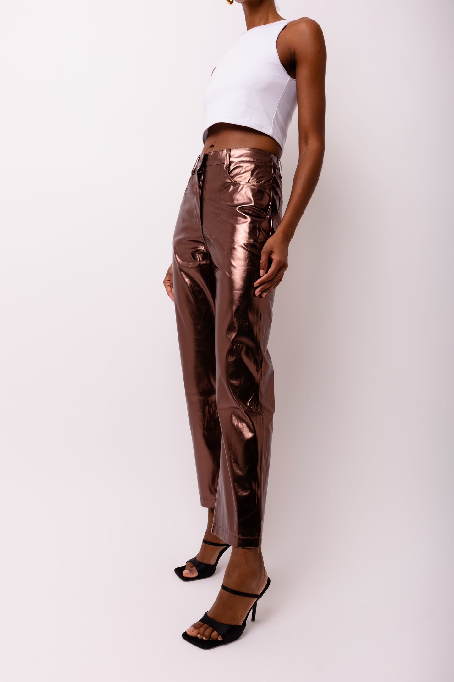 LUPE MOCHA METALLIC TROUSERS-DB005