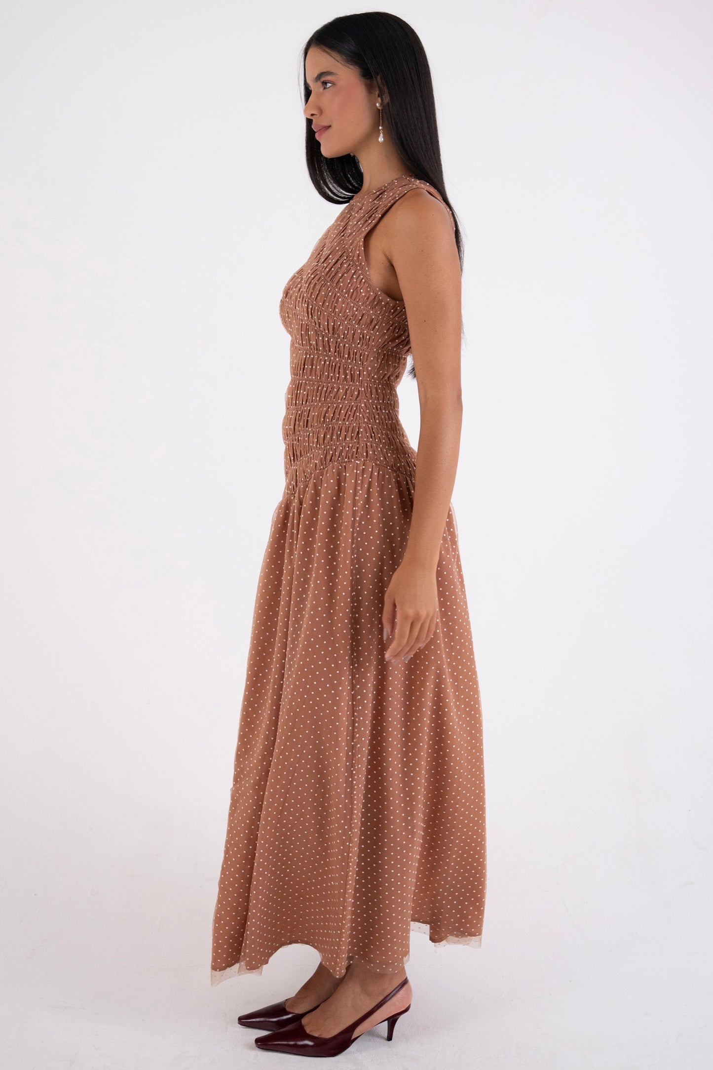 Julia Smocked Polka Dot Maxi Dress-ALLW335-1
