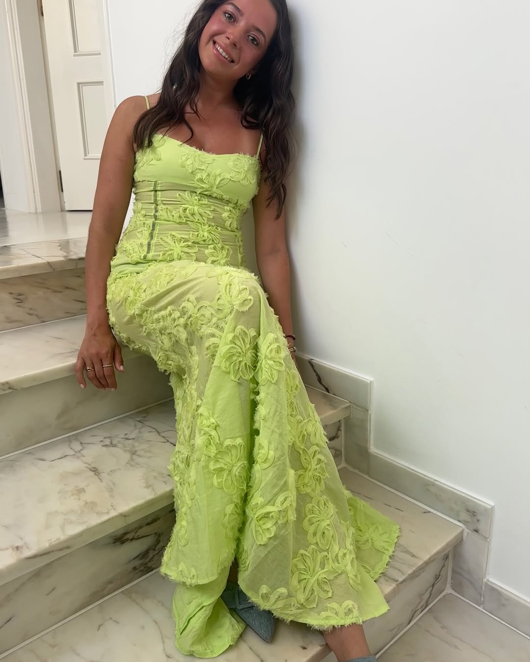 Sofia Chartreuse Green Maxi Dress-ALLW062