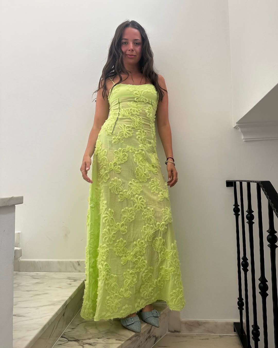 Sofia Chartreuse Green Maxi Dress-ALLW062