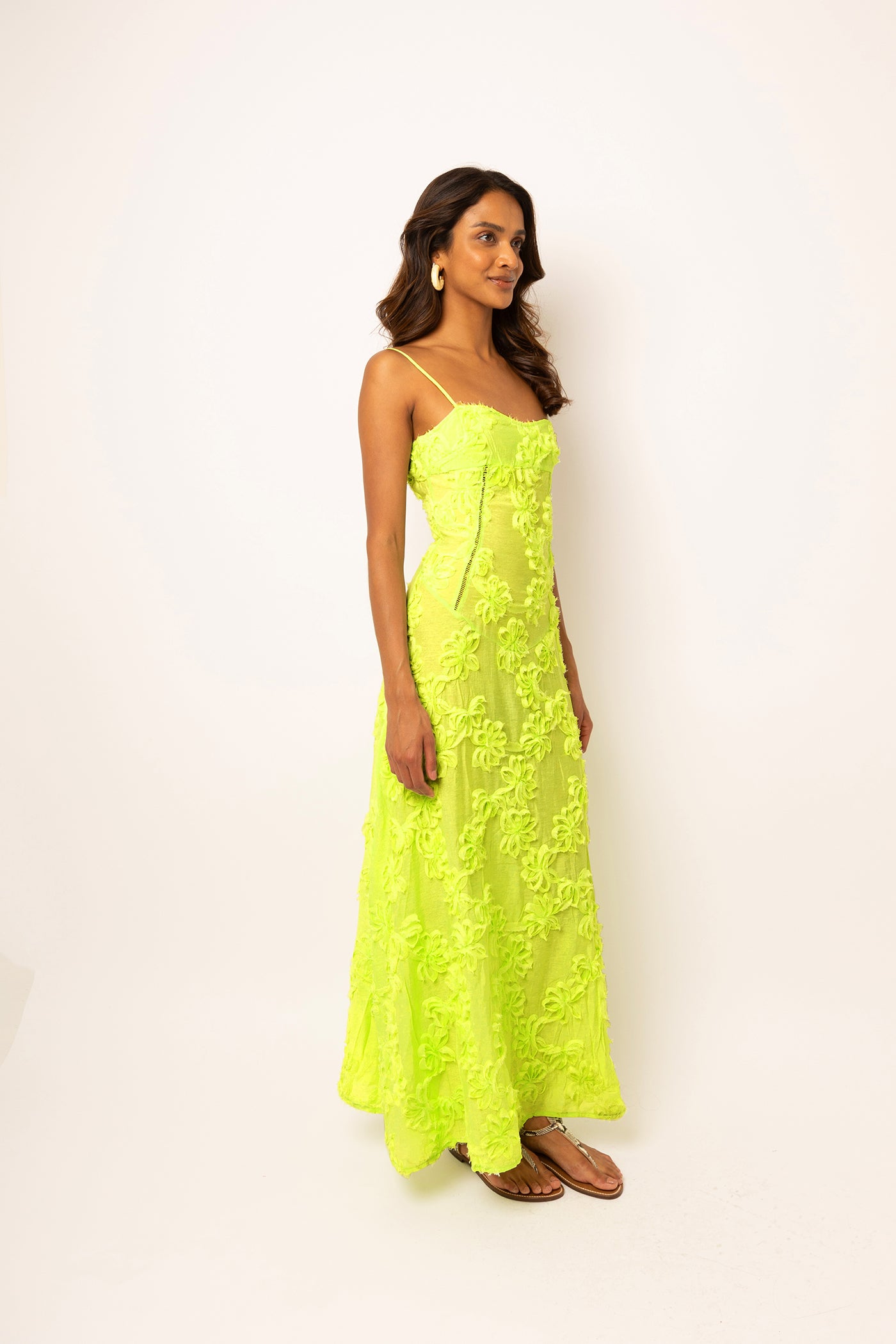 Sofia Chartreuse Green Maxi Dress-ALLW062