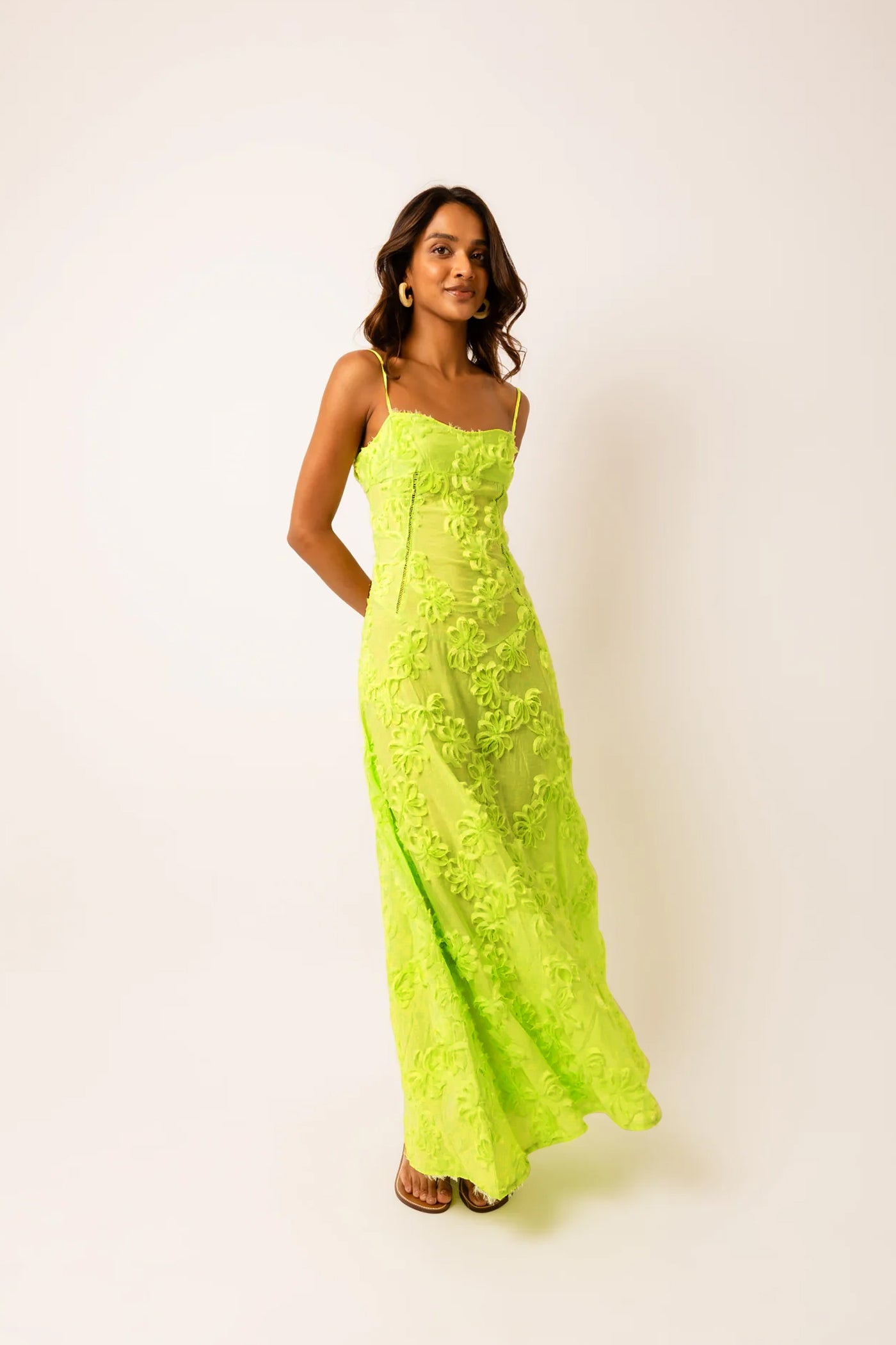 Sofia Chartreuse Green Maxi Dress-ALLW062
