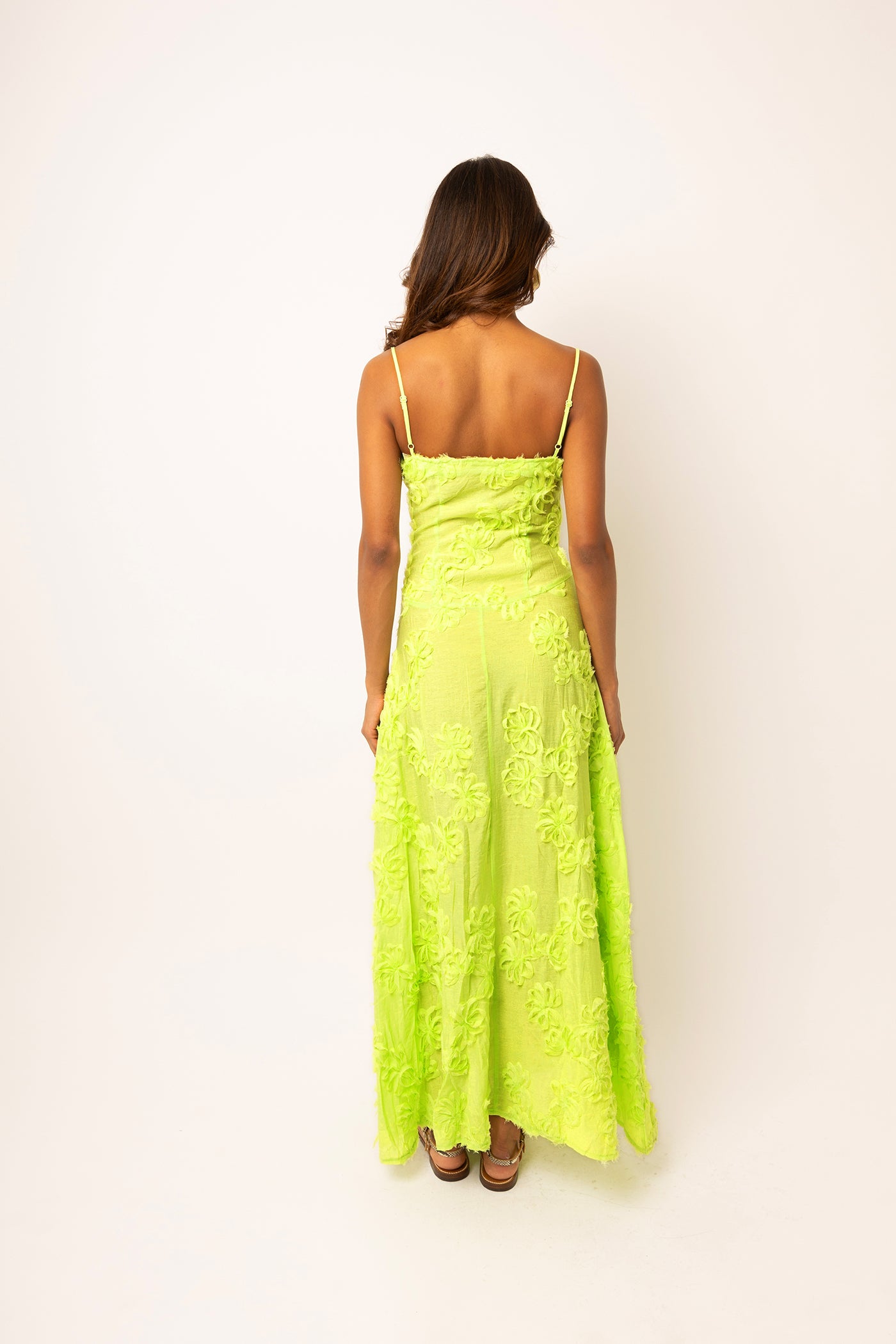 Sofia Chartreuse Green Maxi Dress-ALLW062