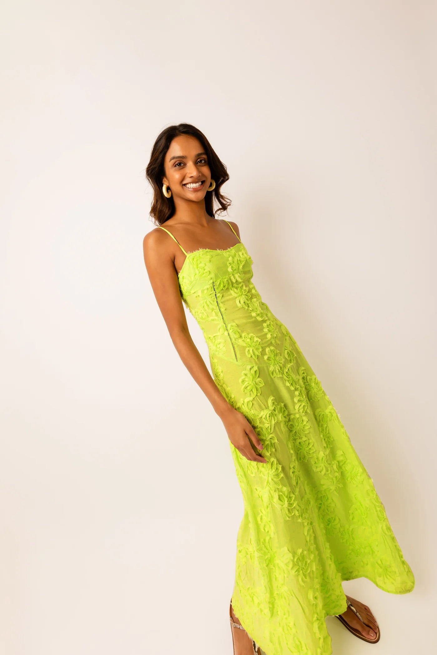 Sofia Chartreuse Green Maxi Dress-ALLW062