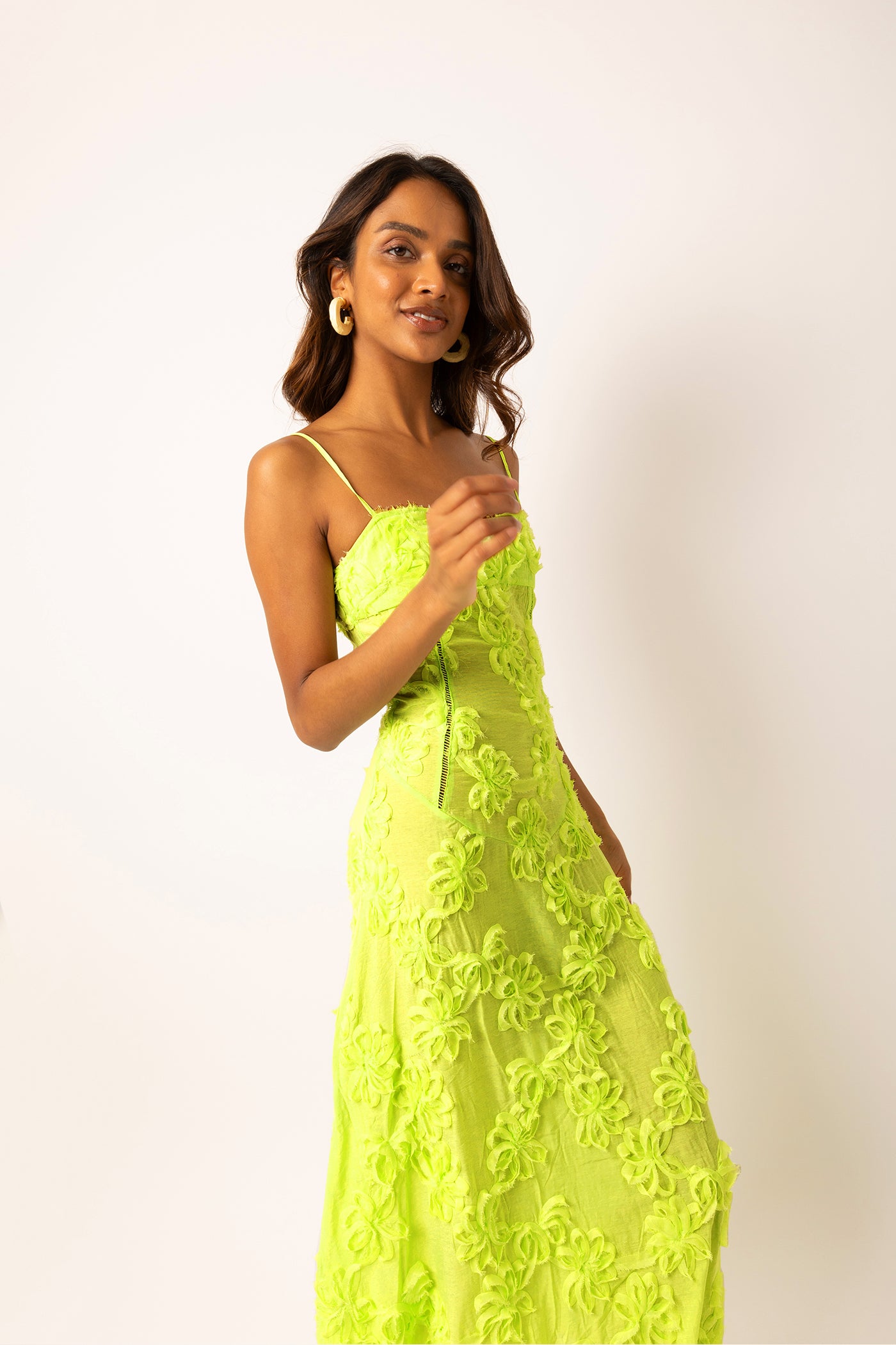 Sofia Chartreuse Green Maxi Dress-ALLW062