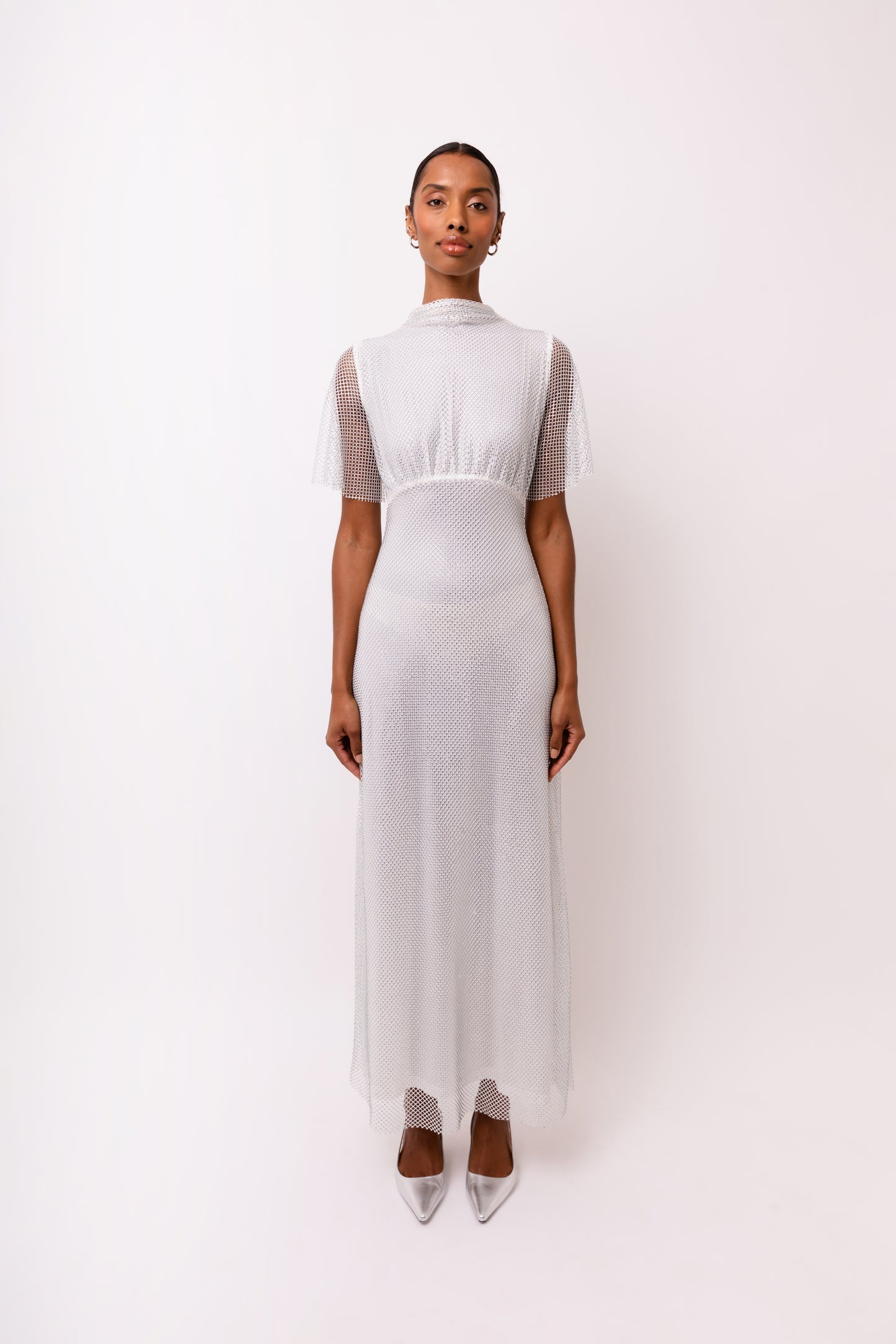 Azalea Semi Sheer High Neck Maxi Dress-ALJH0280
